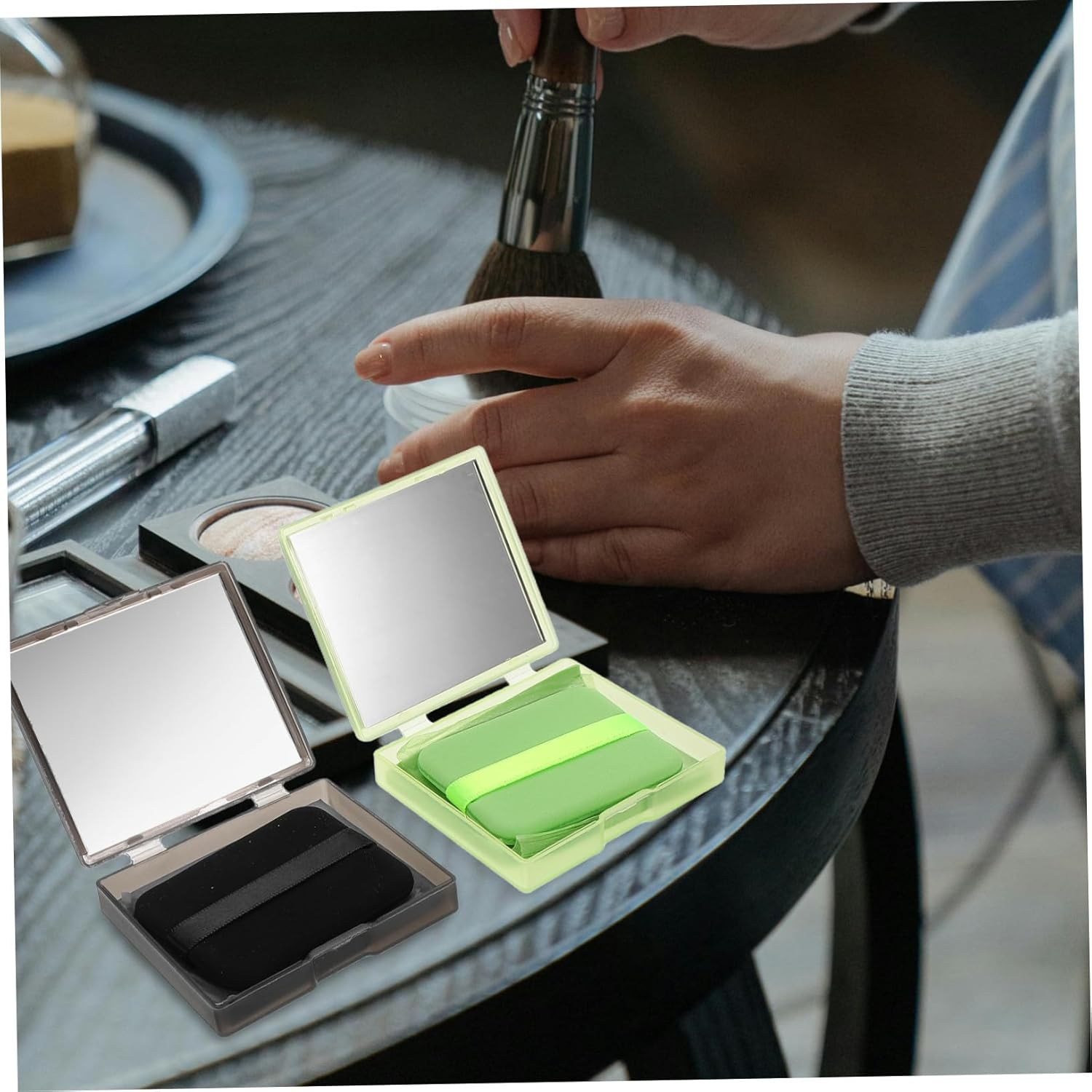 FONDOTIN Face Oil Blotting Sheets Oil Absorbing Sheets 400 Count Compact Size for Blotting Control and Shine Reduction Daily Skincare Use with Mirror Puff image number 1