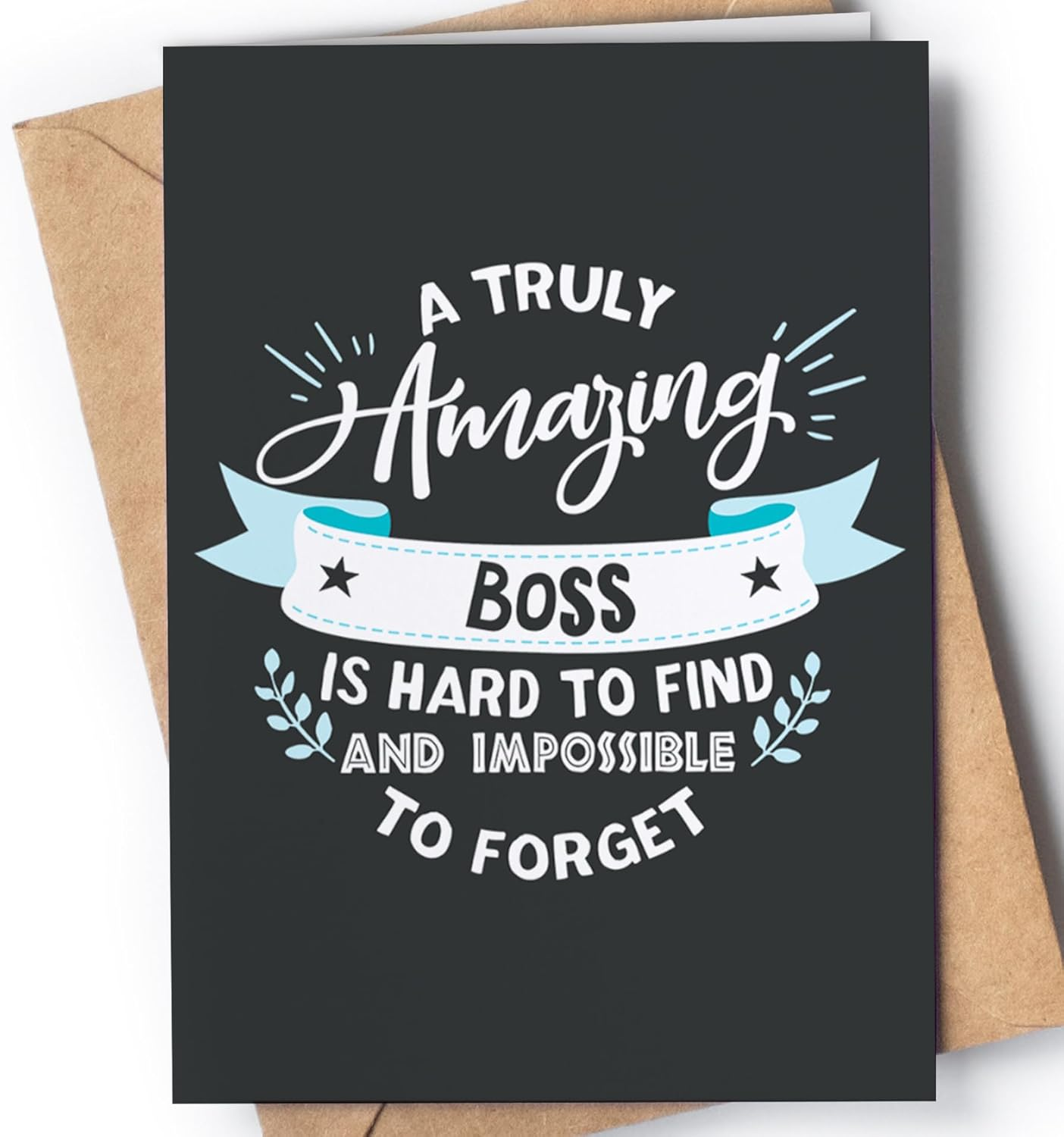 Best Boss Card - Thank You Card for Boss - Boss Day Card for Women, Men - Boss Birthday Card - Boss Appreciation Card - Boss Retirement Card - Farewell Card for Boss - Boss Leaving Card