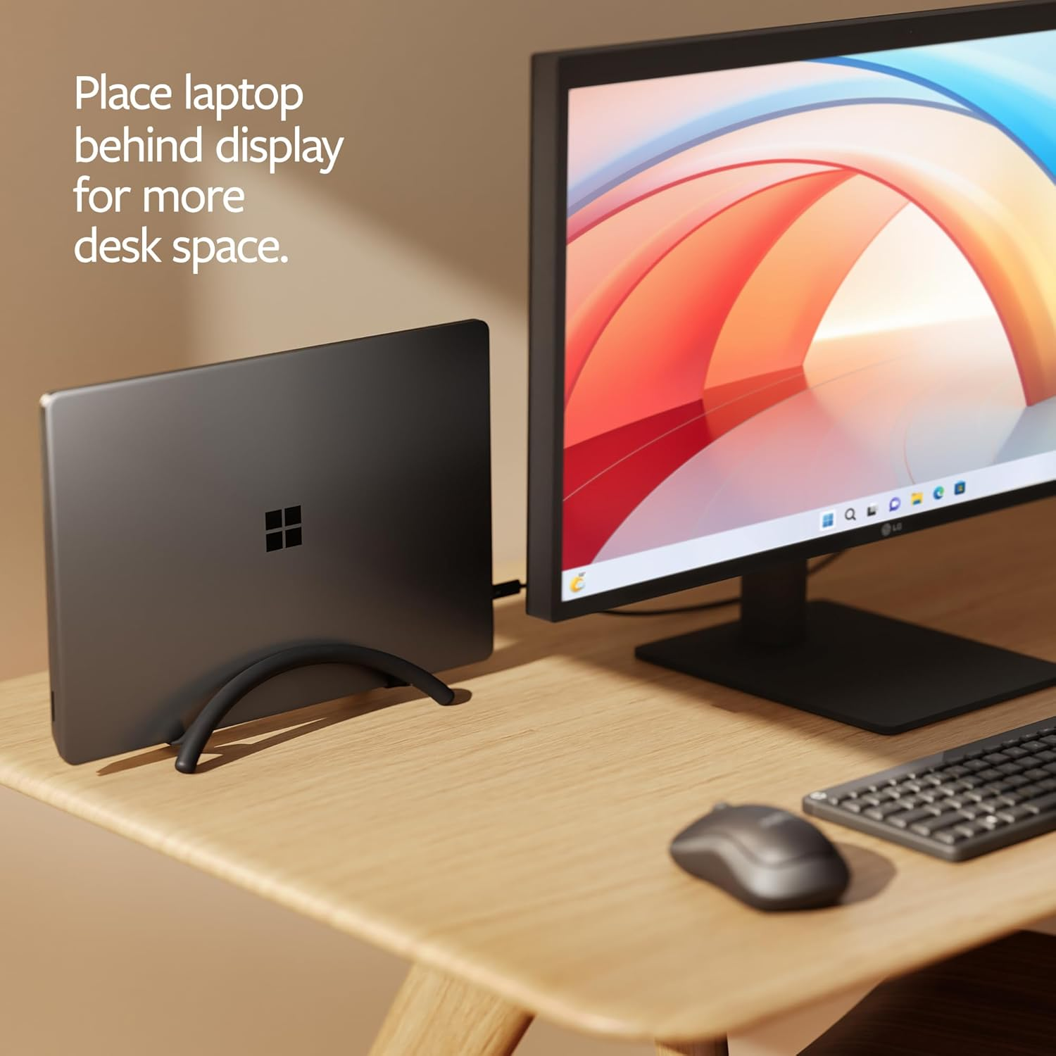 Twelve South Bookarc Flex | Space-Saving Vertical Stand to Organize Work & Home Office for Apple Macbooks/Laptops, Black image number 5