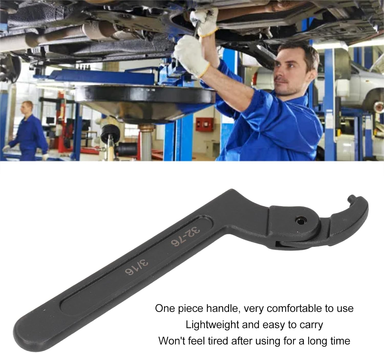 C Pin Spanner CRV Hook Wrench 1 1/4 to 3In round Head, Adjustable Spanner, Pin Wrench, Pin Spanner for Home Improvement image number 2