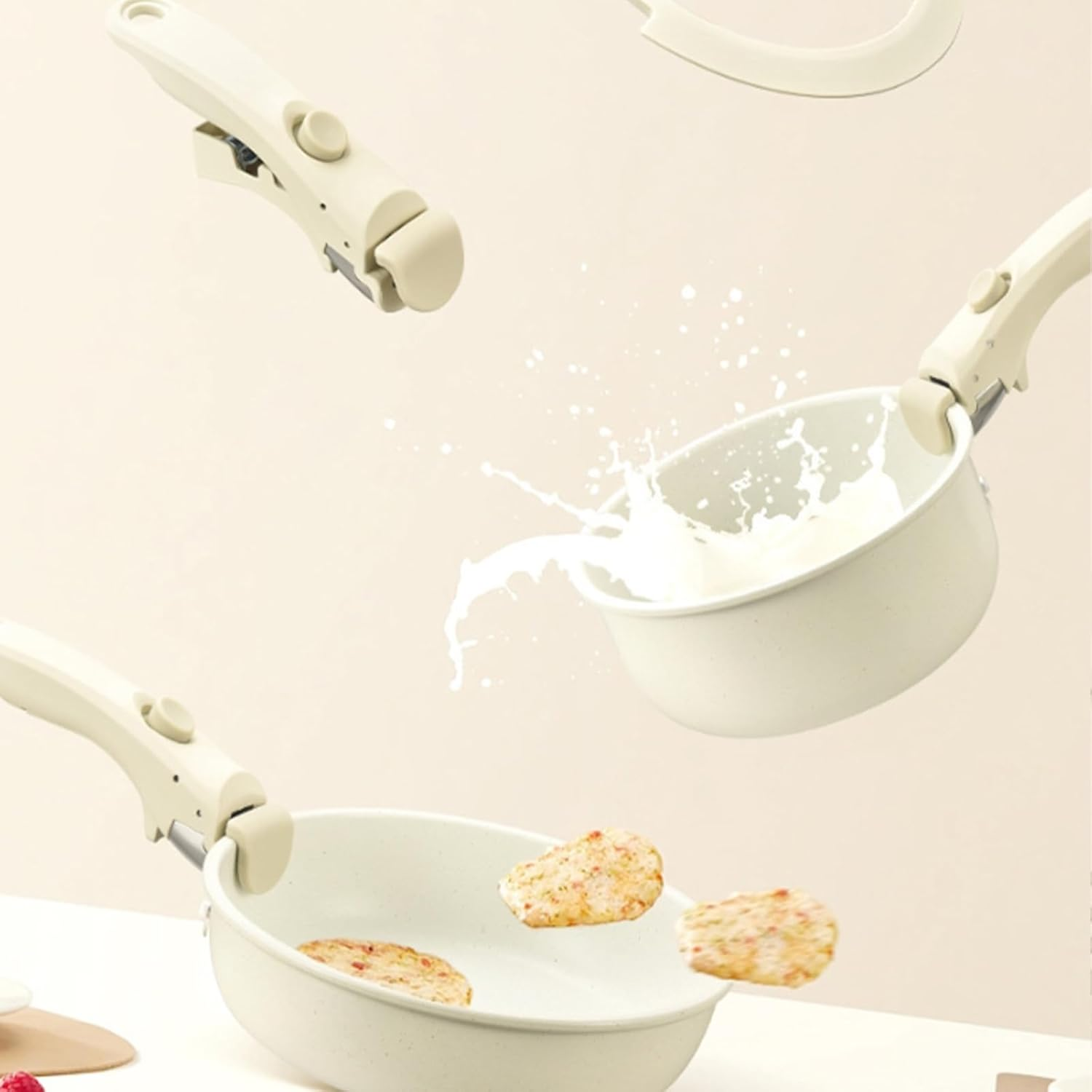 Gourmetifics Cookware Set, Gourmetific Pots and Pans, Detachable Handle Pot Set, Super Easily Clean for Kitchen(11 Pcs) image number 3