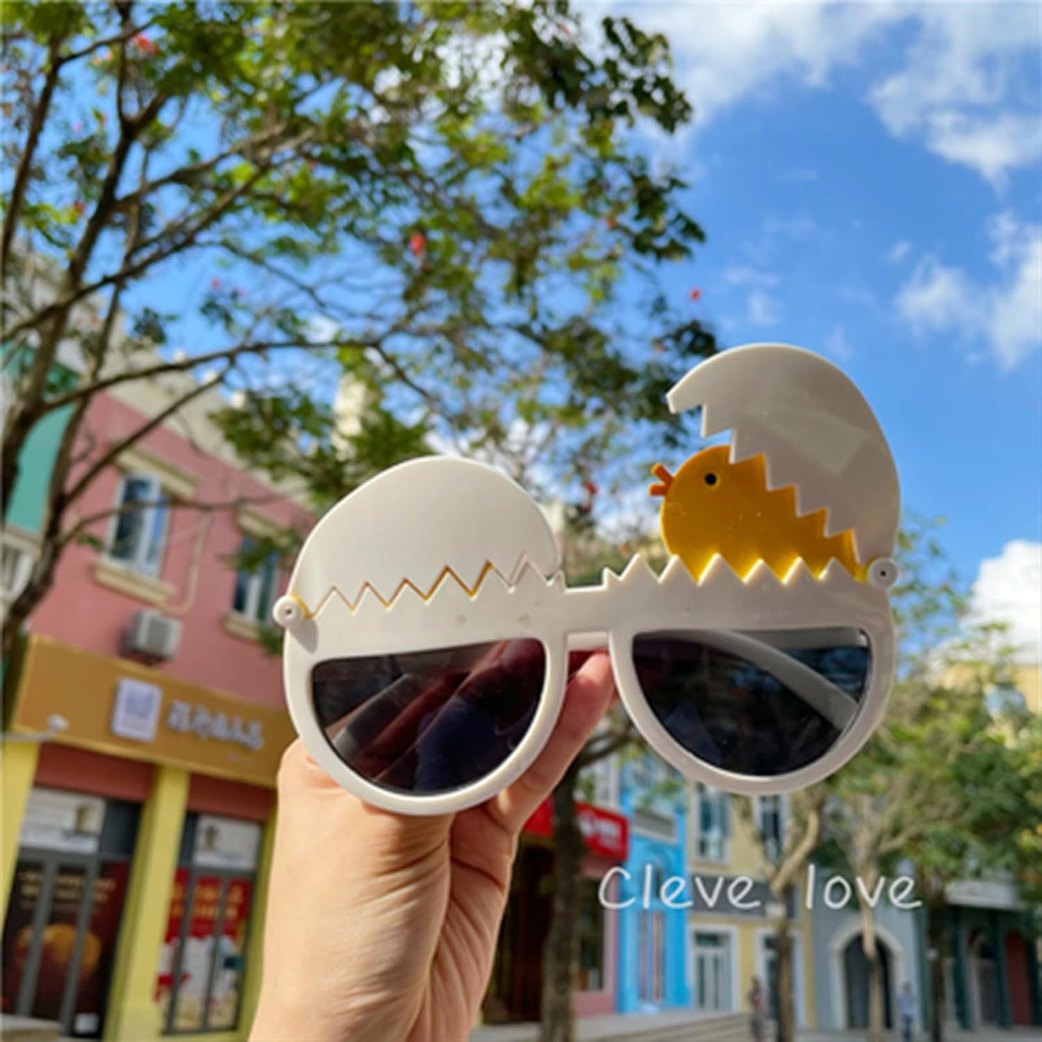 Buzopuw Easter Party Glasses -2Pcs Plastic Egg Chick Glasses for Adults Costume Accessories- Spring Birthday Party Favors image number 2