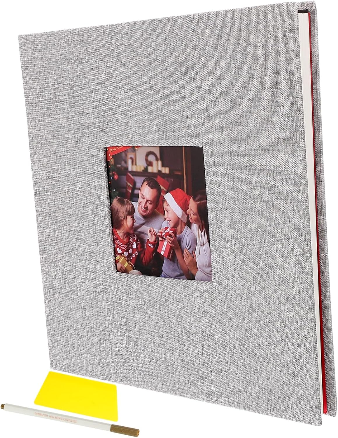 1Set Cover Self-Adhesive Photo Album with Window Design Scrapbook for Family Memories Cover and Pages Grey image number 2