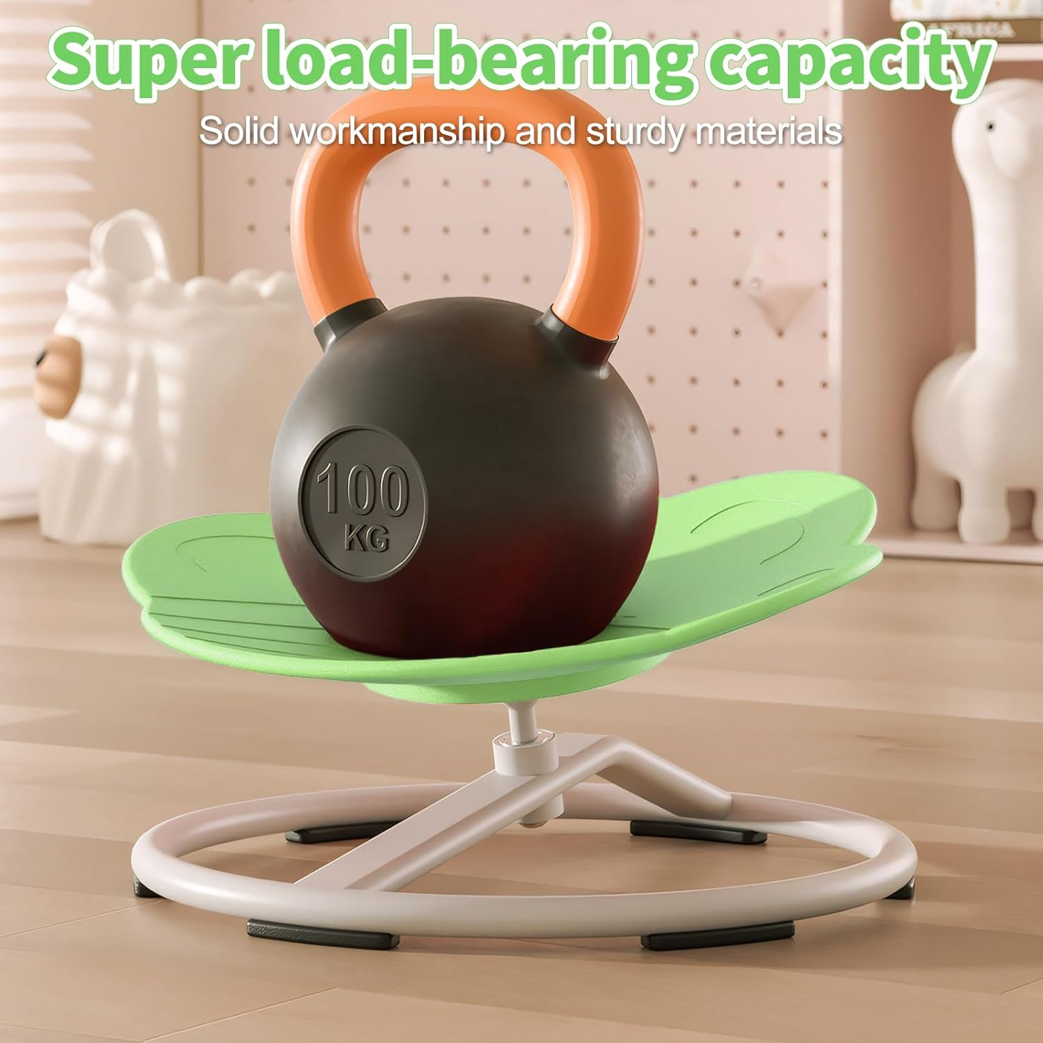 HOOMFIT Kids Spin Chair,Sensory Swivel Chair,Non Slip Balance Training Chairs,Kids Balance Toys for Body Coordination Training (Green) - Orange image number 3