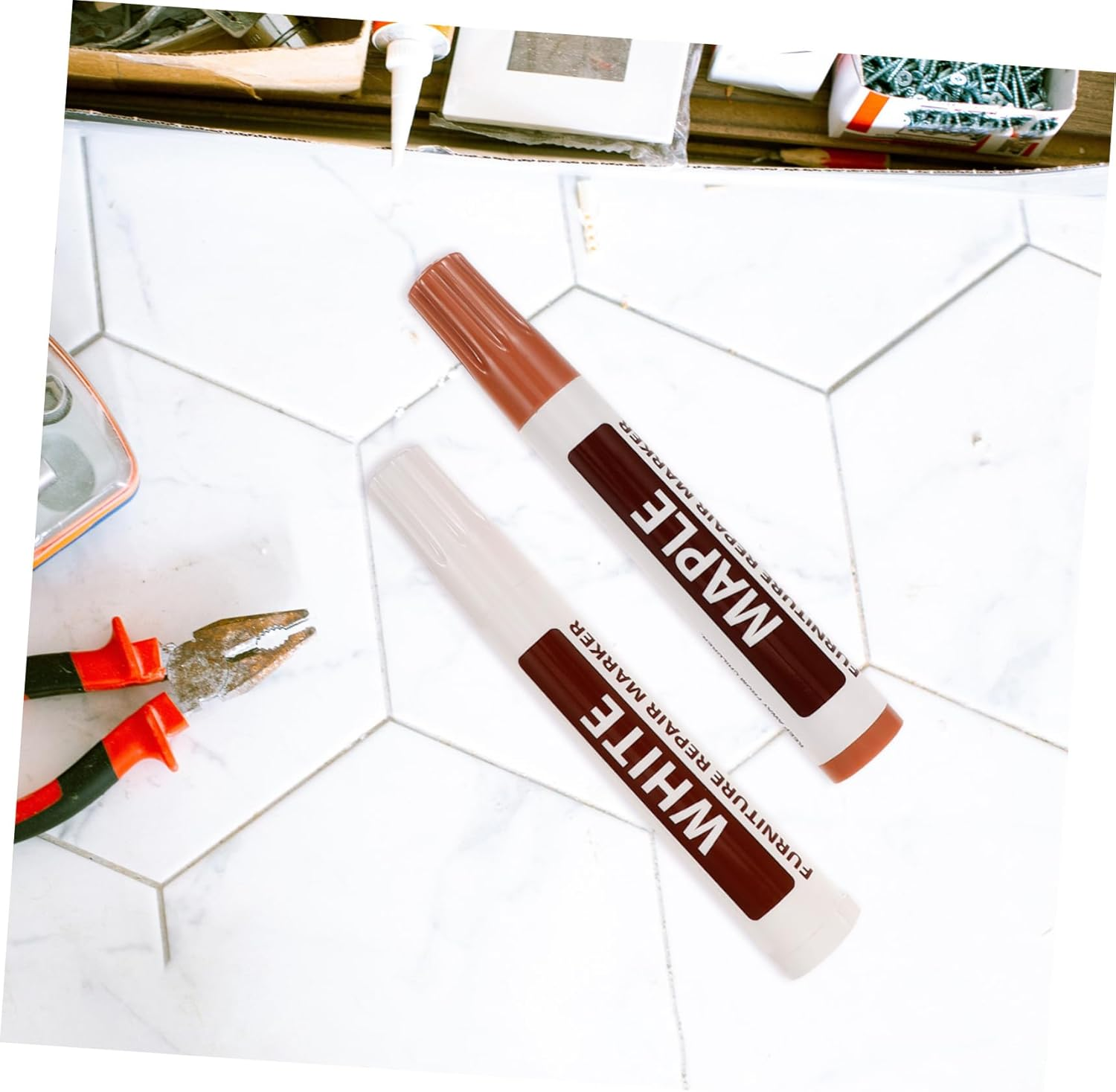 Angoily 8Pcs Patch Marker Lumber Mark Pens Scratch Repair Pen Wooden Furniture Maker Wood Markers Furniture Repair Touch-Up Marker Furniture Repair Stain Pen Paint Pens Plastic image number 6