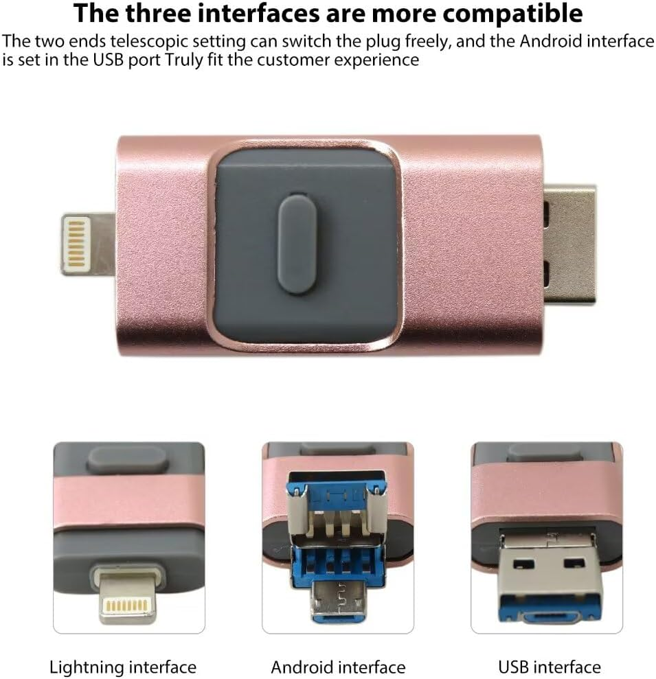 64GB USB 3.0 Flash Pen Drive Thumb U Disk Memory Stick Storage for Iphone Ipad PC Iphone 6 7 8 11 Pro X XS 12 13 14 for IOS8 or Above,Windows Xp,Windows 7/8/10,Window Osx,Linux.Mac (Silver) image number 3