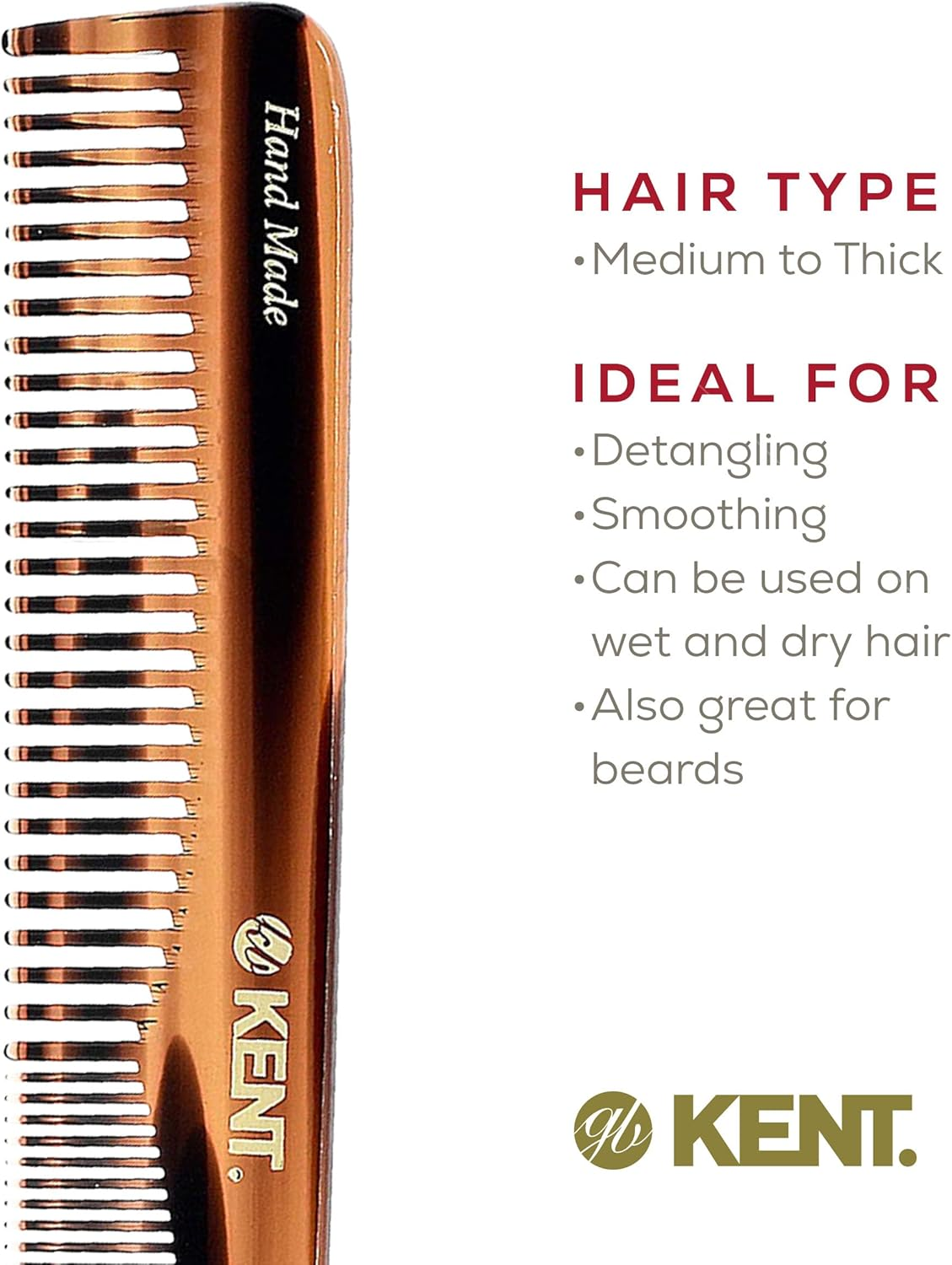 Kent Dressing Table Hair Comb, 175 Mm Length image number 4