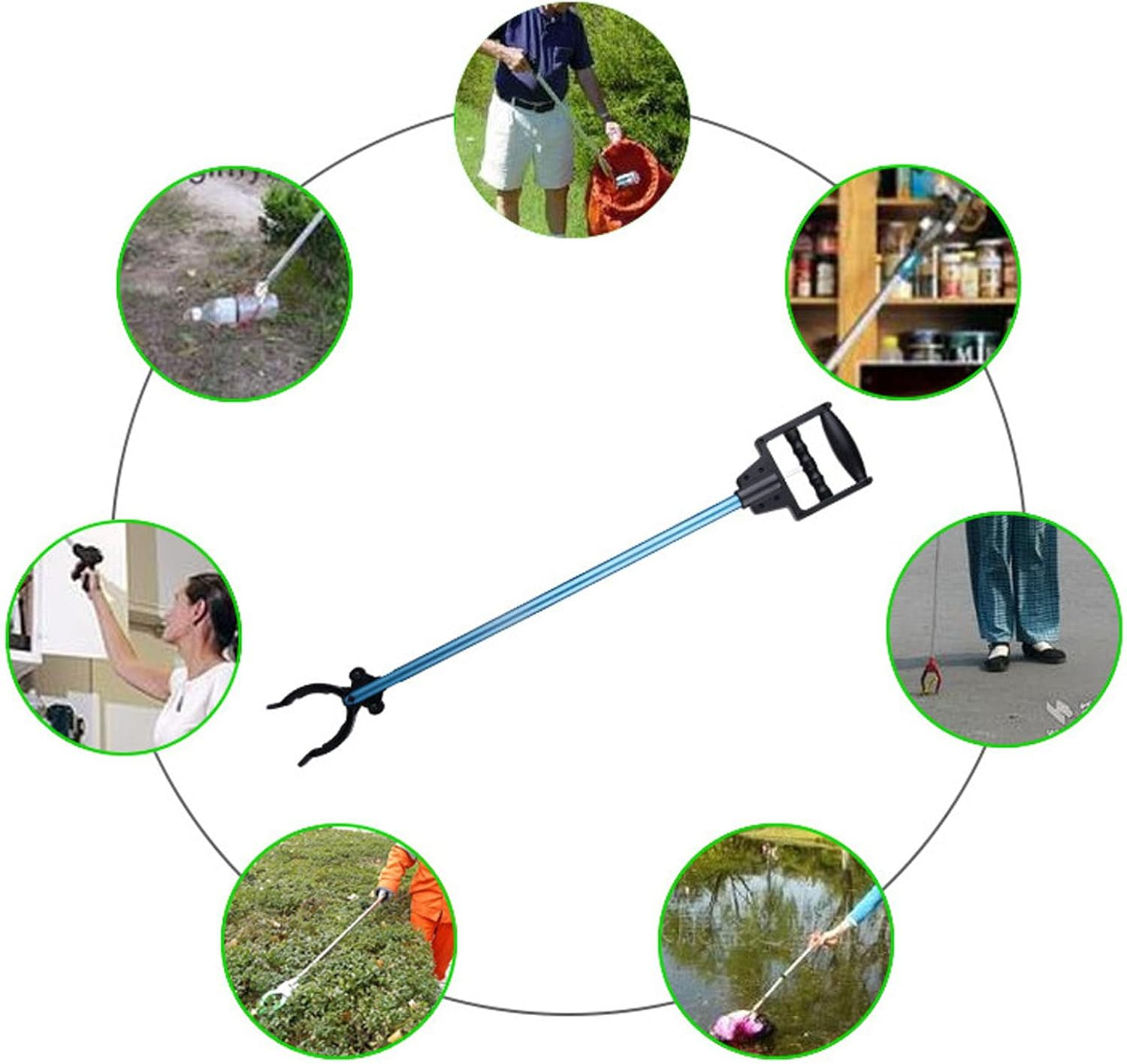 Grabber Reacher Tool for Elderly, 31.5" Reacher Grabber Tool Trash Picker Upper Grabber Reaching Assist Tool for Trash Claw Pick Up, Litter Picker, Garden Nabber, Arm Extension image number 3