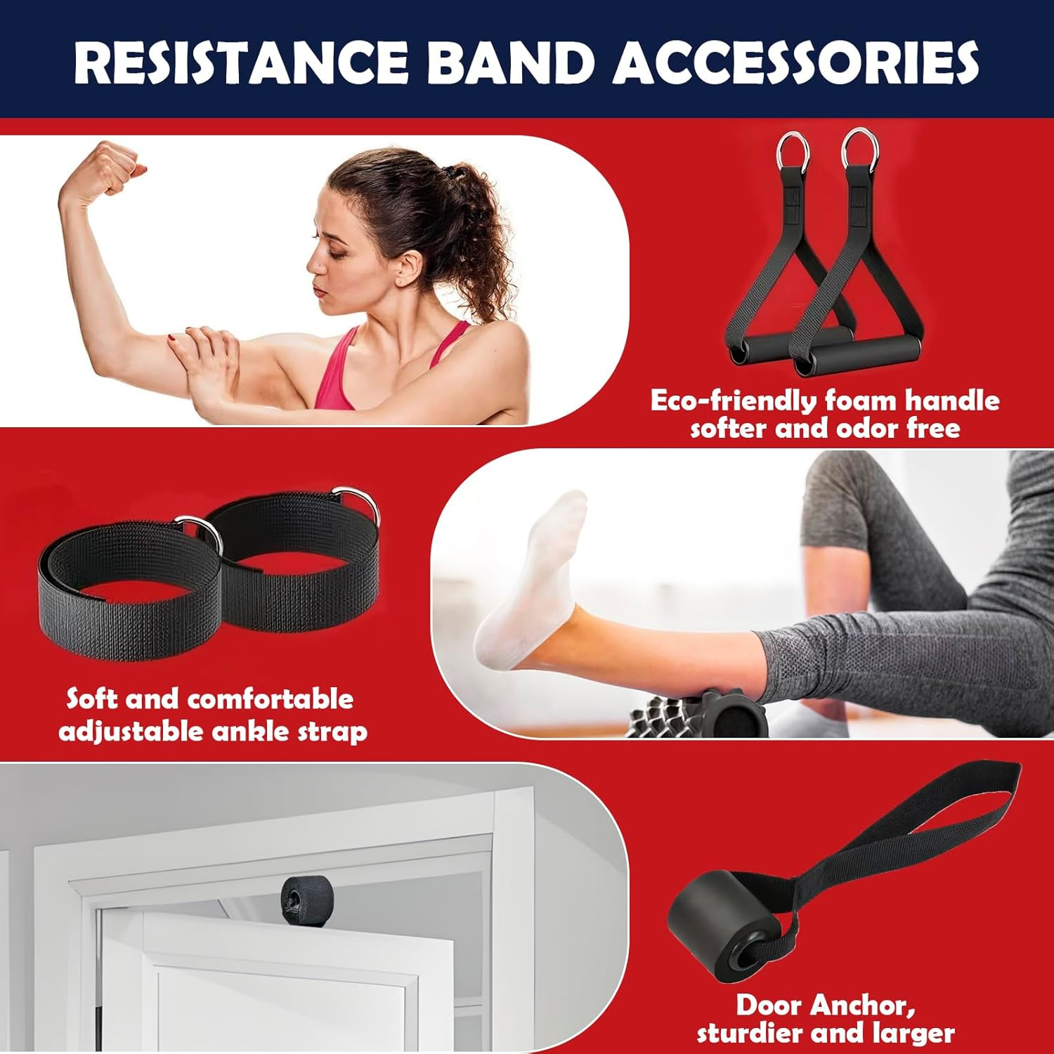 Meikurs Resistance Bands Set, Exercise Tubes with Handles, Door Anchor and Ankle Straps,Storage Bag, for Indoor and Outdoor Sports, Fitness, Suspension, Home Gym, Yoga