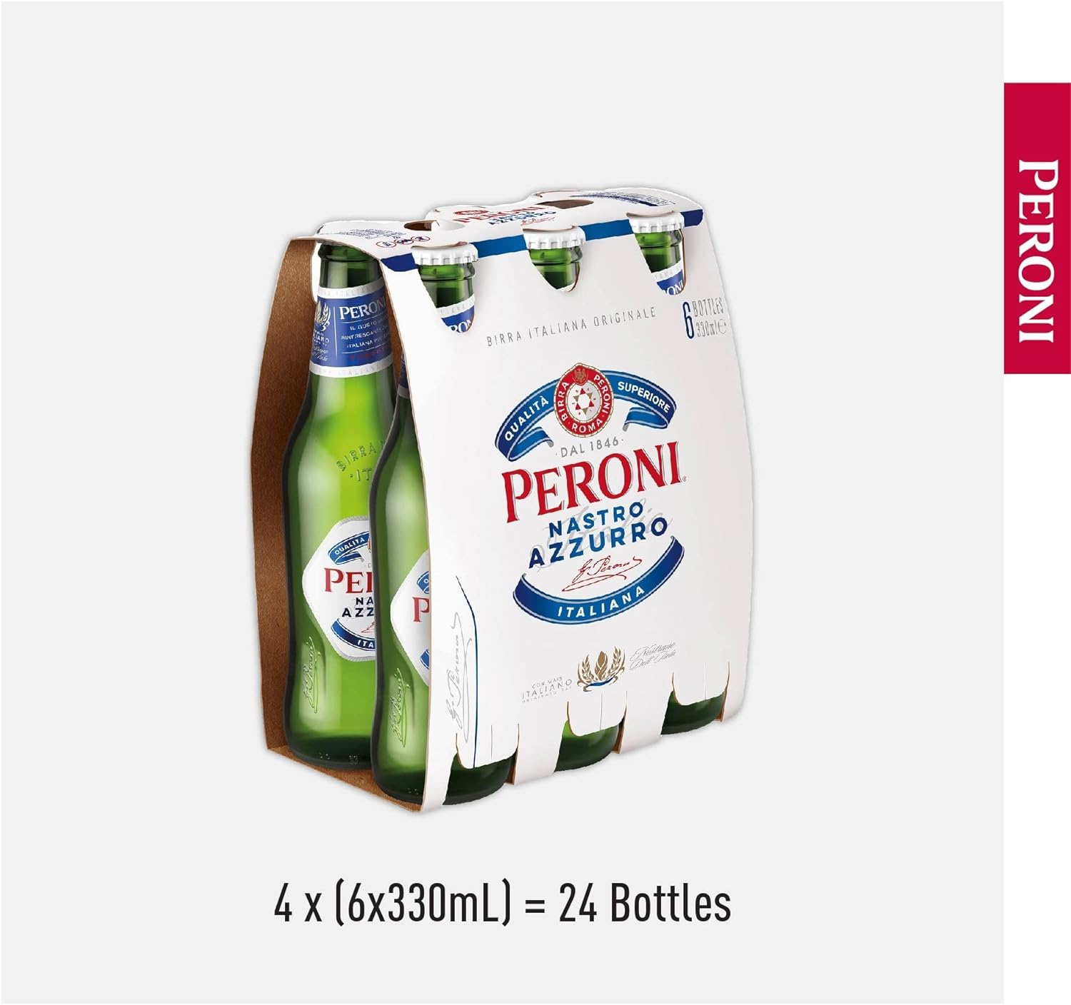 Peroni Nastro Azzurro, Crisp & Refreshing Beer Lager, Delicately Balanced, 5% ABV, 330Ml (Case of 24 Bottles) image number 2