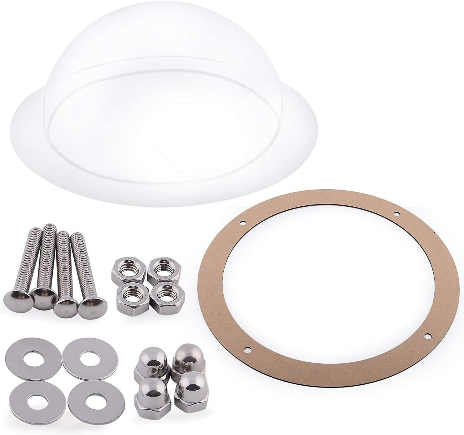 H&B Luxuries Durable Acrylic Dome Dog Window for Fence to View outside for Satisfying Curious Pets FW058 (2-Pack) image number 1