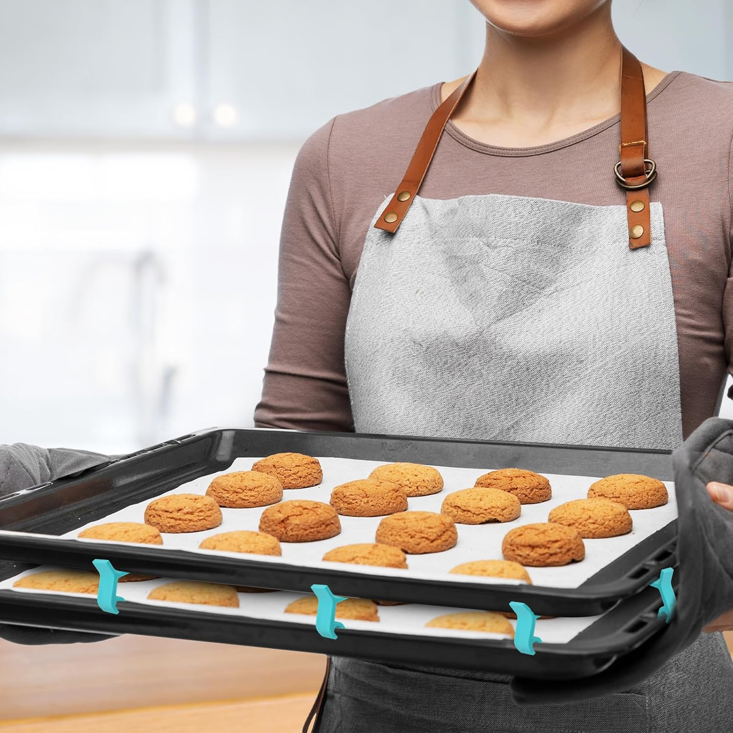 24Pcs Baking Sheet Stackers, Reusable Baking Tray Stackers Layered Baking Pan Tray Stackers Stacking Holder Cookie Sheet Stacker for Home Kitchen Freeze Dryer Trays image number 3