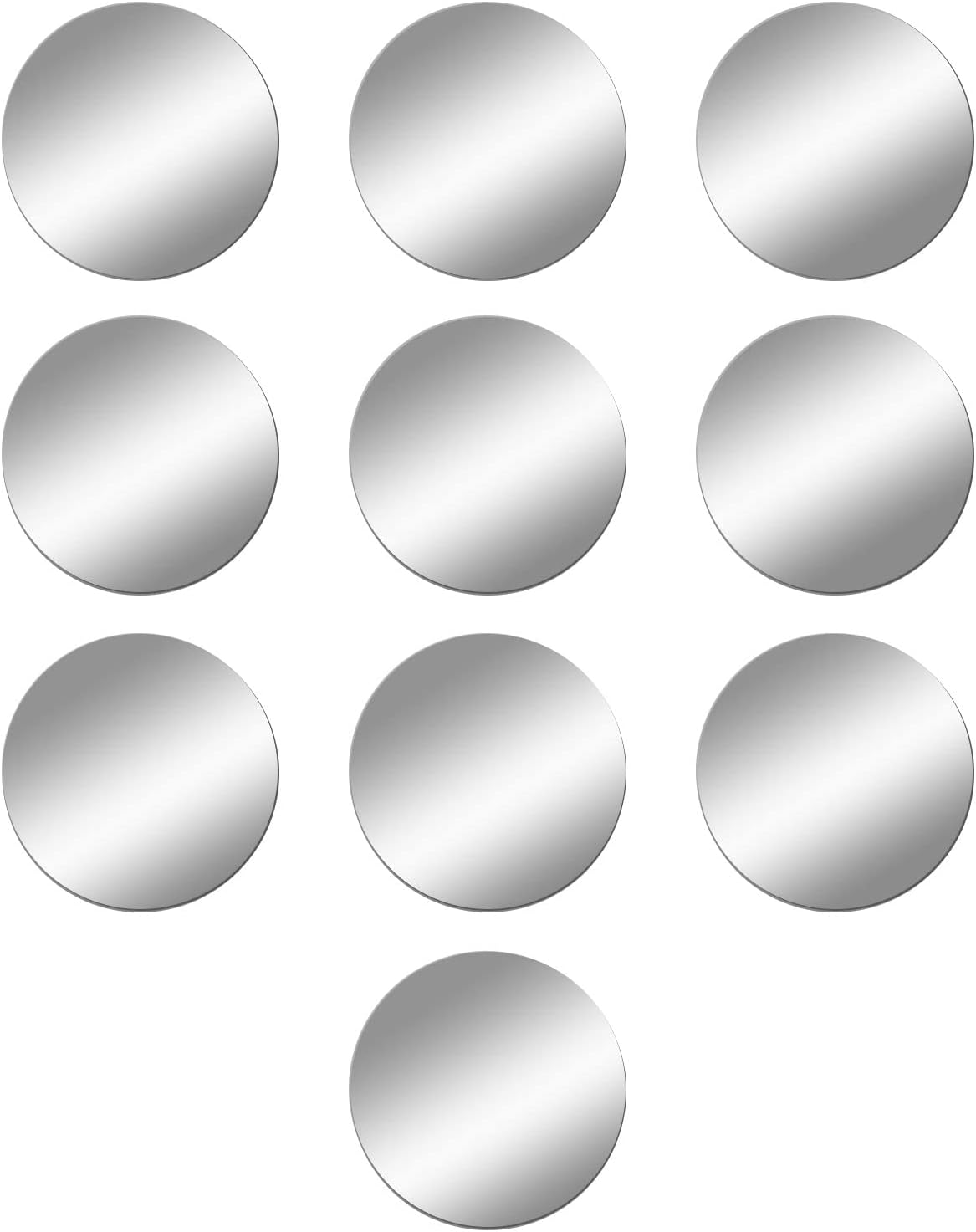 DARENYI 10 Pack 4 Inch round Mirror Sheets, Self Adhesive Mirror Tiles for Walls Decor, Acrylic Mirror Trays Circle Mirror Plates round Mirror Bases for Table Centerpieces Wedding image number 4
