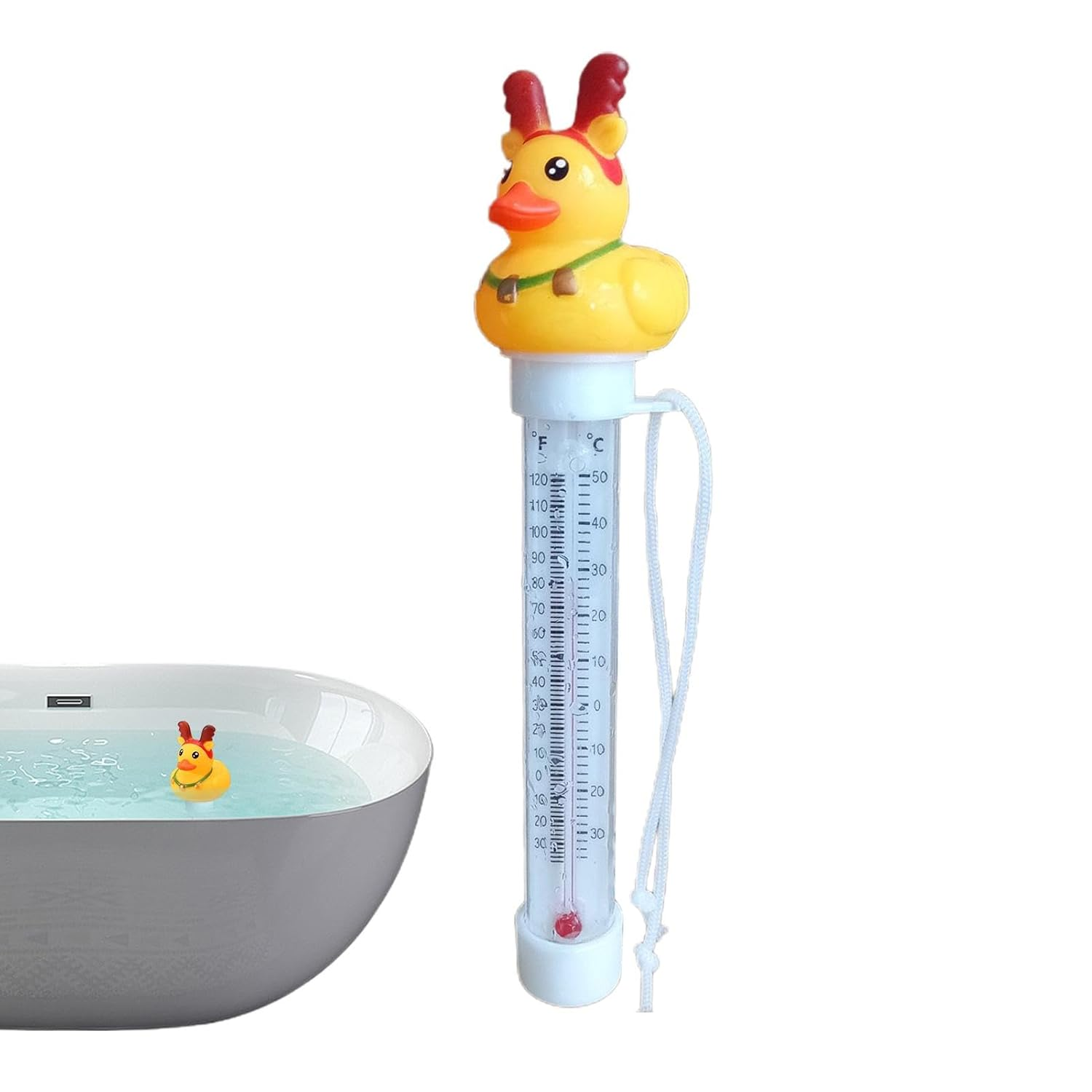 Pool Temperature Meter Floating Easy Read - Duck Kids Bath Temperature Meter Easy Read with String,Water Temperature Gauge Easy Read for Swimming Pool Ice Bath Spa Hot Tub Aquariums Ponds
