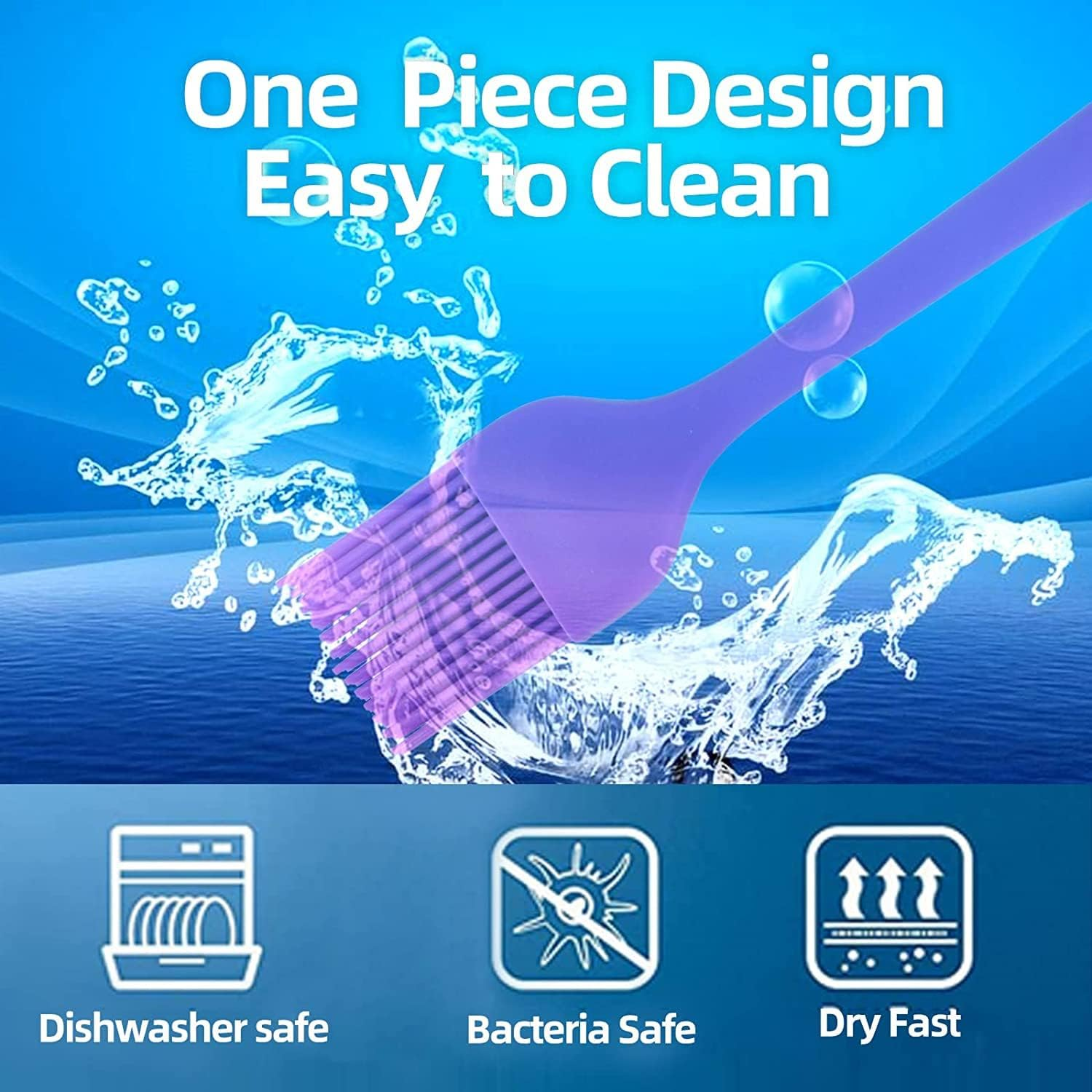 5 Pack Silicone Basting Brush Set, Heat Resistant Pastry Brushes Spread Oil Butter Sauce for BBQ Grill Barbeque Kitchen Baking Cooking Pastries - 1 Large & 4 Small image number 5