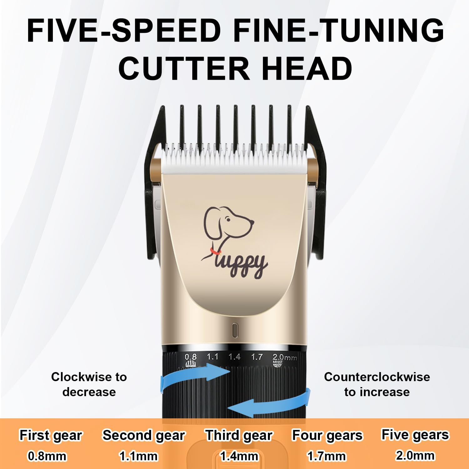 Dog Clippers, Dog Grooming Kit, Rechargeable with Comb Guide. Pet Grooming Kit, Dog Nail Polisher/File/Scissors. with 4 Cutter Heads for Dogs, Cats and Other Pets image number 6