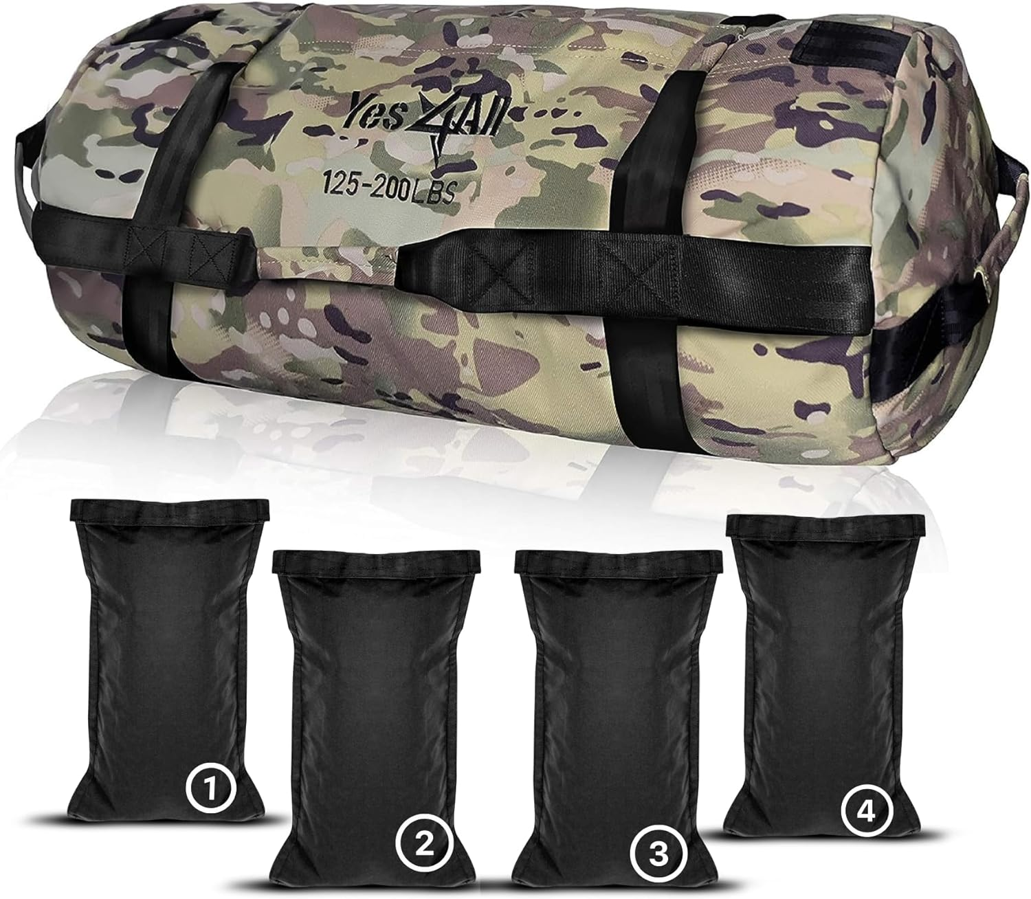 Yes4All Sandbags for Working Out, Adjustable Sand Bags for Weight Training with Handles, Multiple Colors & Sizes 5-200Lbs - F. Darking Black - L image number 7