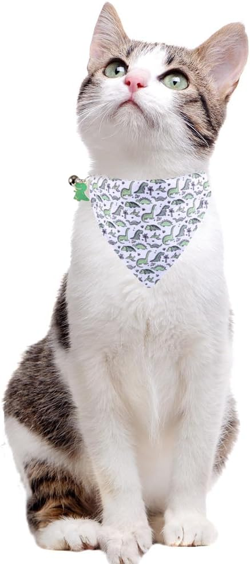 Lamphyface Cat Collar Breakaway with Cute Bow Tie Bandana and Bell Dinosaur Accessories for Kitty Adjustable Safety - Universe image number 4