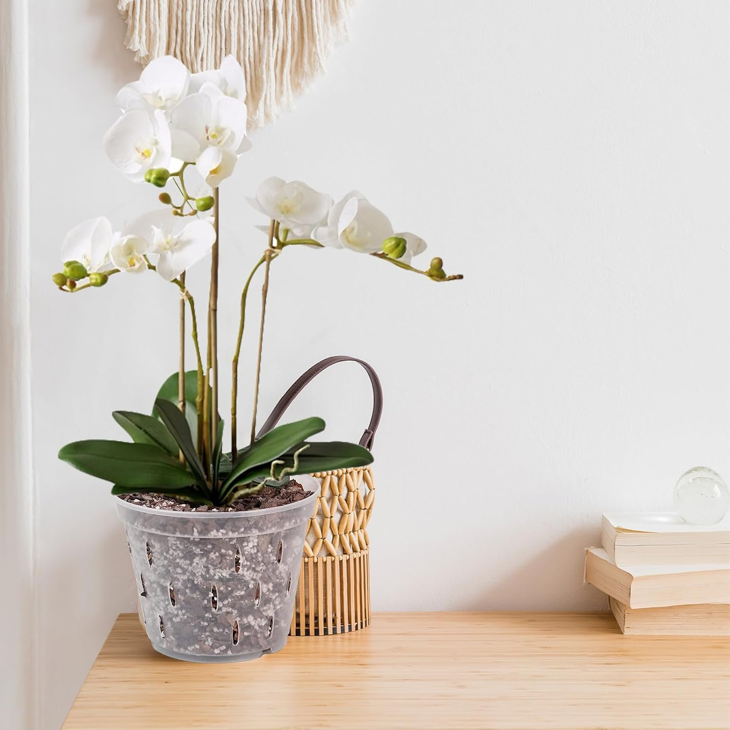 9 Pack Orchid Pots with Holes, Clear Orchid Pots for Repotting, Breathable Slotted Orchids Planter, Plastic Flower Plant Pot Indoor image number 2