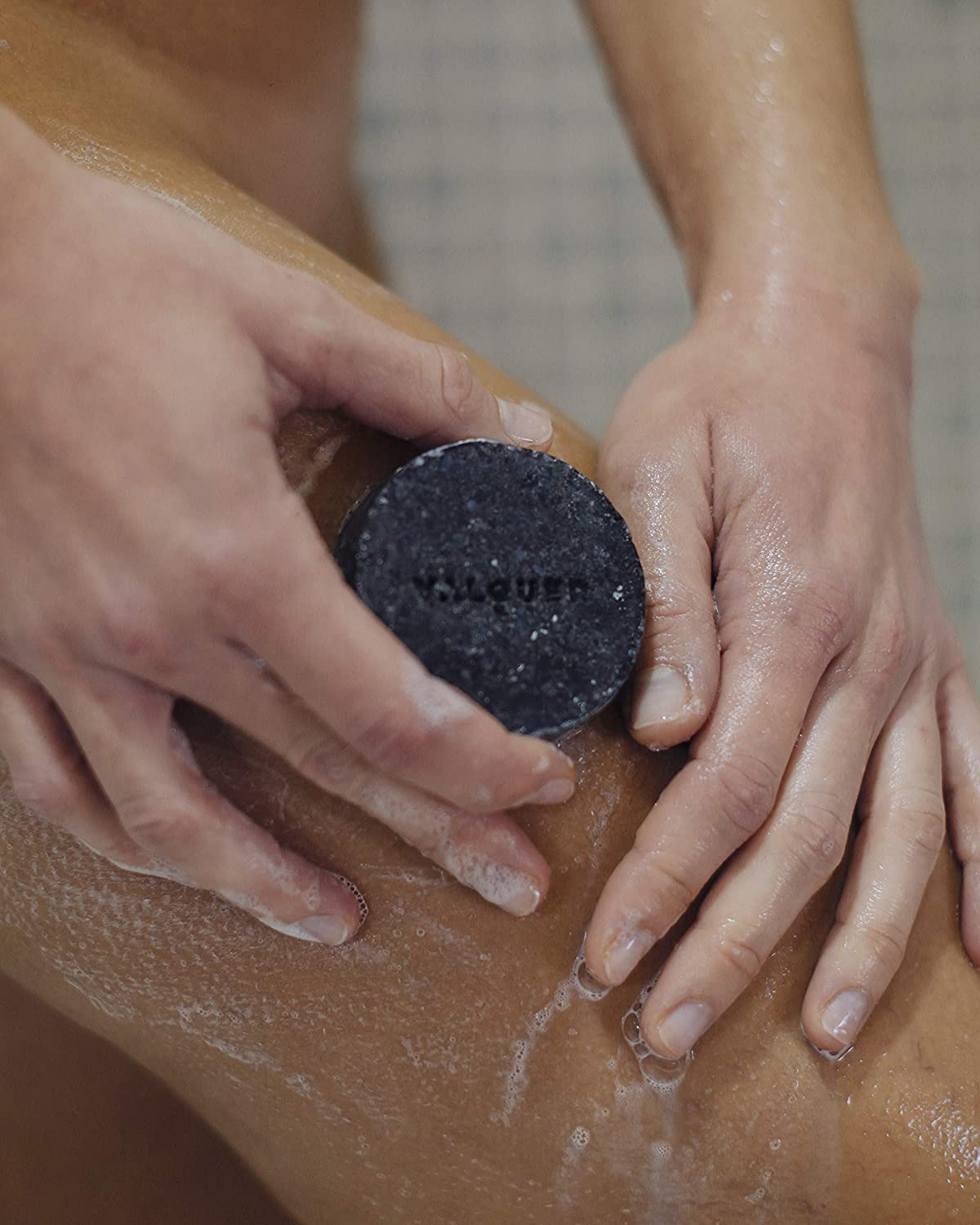 Valquer Gel Bar, Vegan, Soap-Free, Plastic-Free, Sulfate-Free, Ecological - 50 G (Active Carbon) image number 3