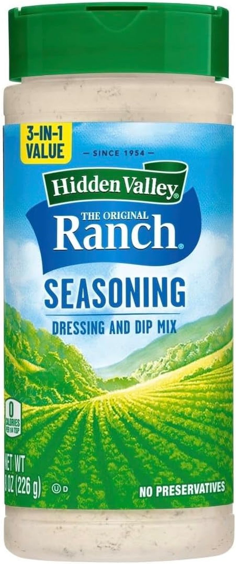 Hidden Valley Ranch Seasoning Dressing and Dip Mix Bundle - (2) Hidden Valley Seasoning Dressing and Dip Canisters 8-Ounces Bundled with (1) Eselect Dual-Sided Measuring Spoon image number 4
