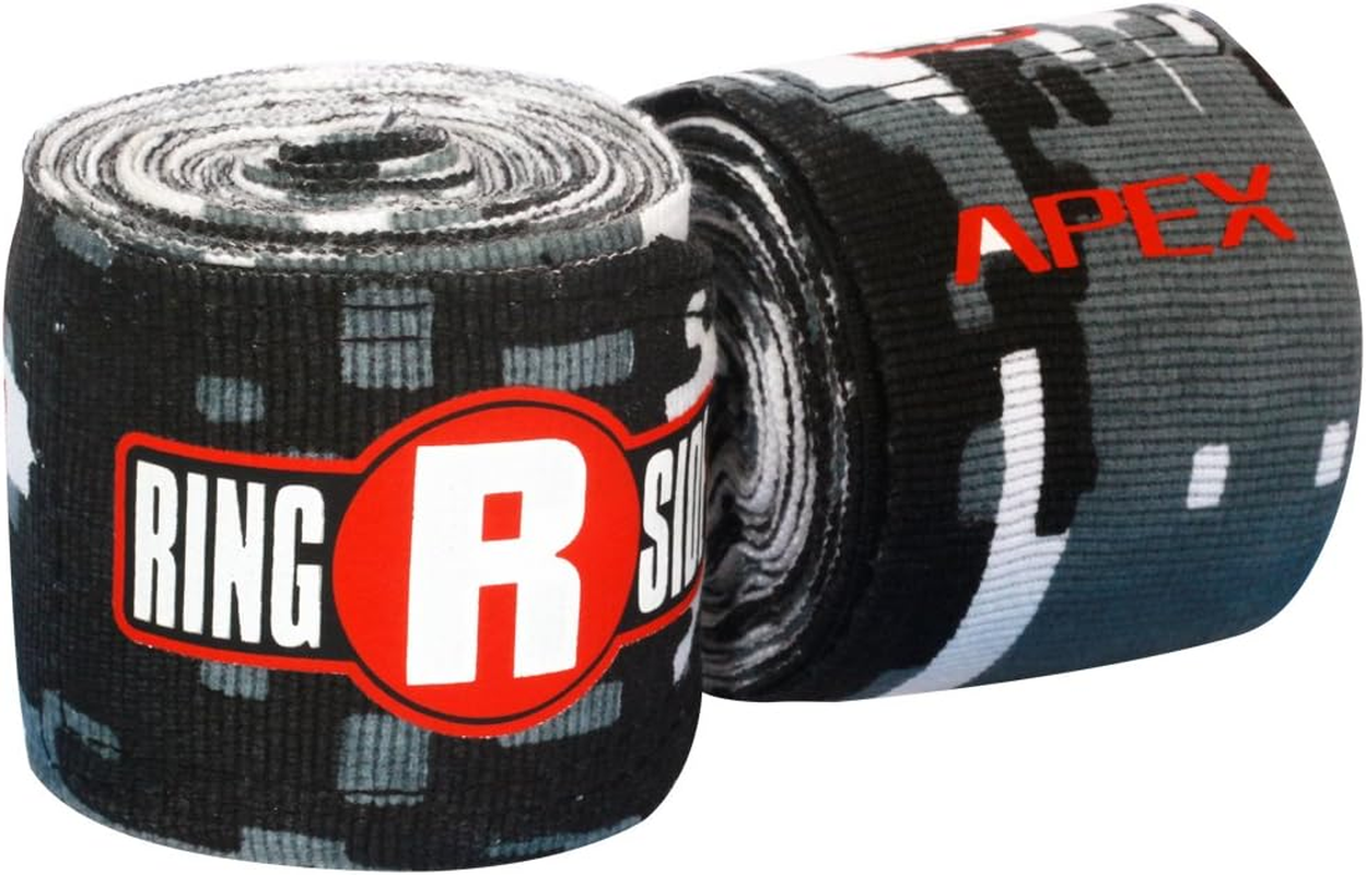 Ringside Apex Boxing Training Hand Wraps (Pair) - Camo Black/White image number 3