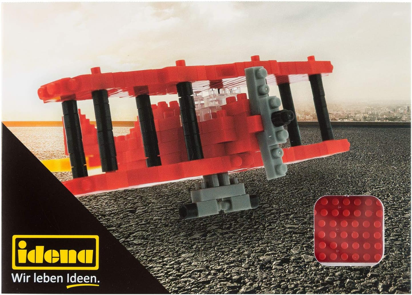 Idena 40141 Postcard Double Decker with a 3D Model Building Set with 214 Original Brixies Mini Building Blocks, Difficulty Level 1, Greeting Card or Children and Adults image number 1