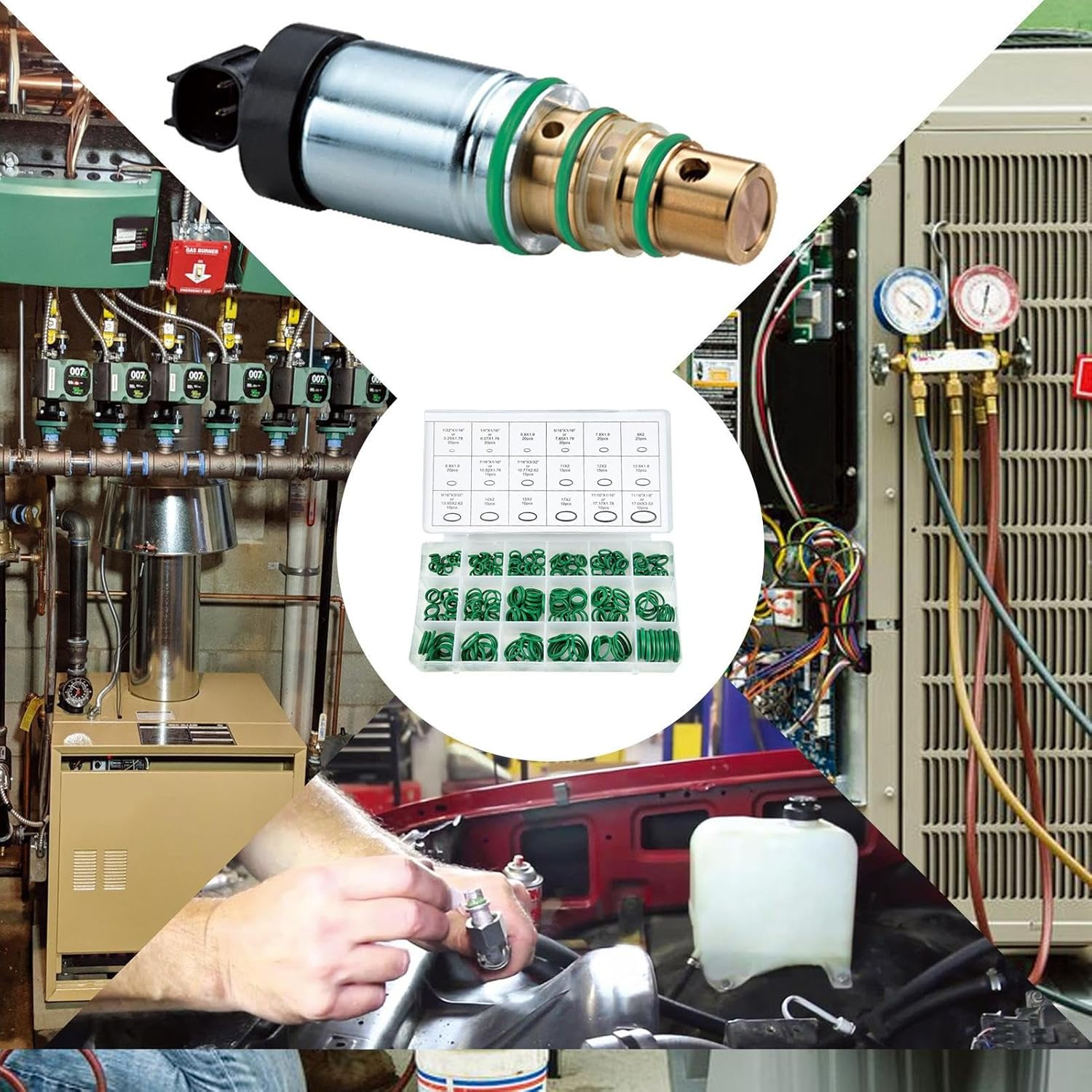 Small O Rings,Rubber AC Service Kit | Compressor Seal for HVAC Vacuum Car Inverter Conditioner Engine Airbrush Home Users Business Users Professionals RV Manifold image number 6