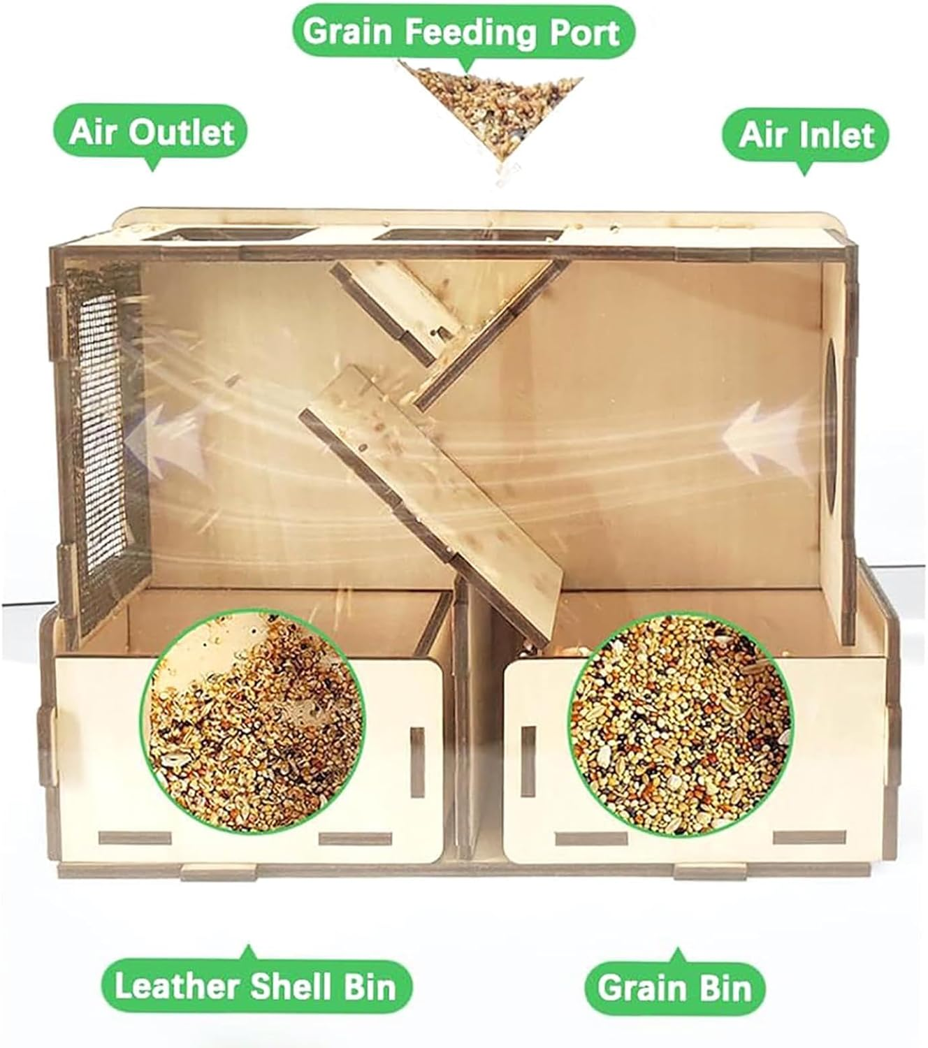 Birds Feed Wind Sheller - Grain Splitter Machine Efficient Grain Winnower Machine | Bird Food Skin Blower Practical Grain Thrower, Automatic Bird Seed Sheller for Garden Yard image number 6