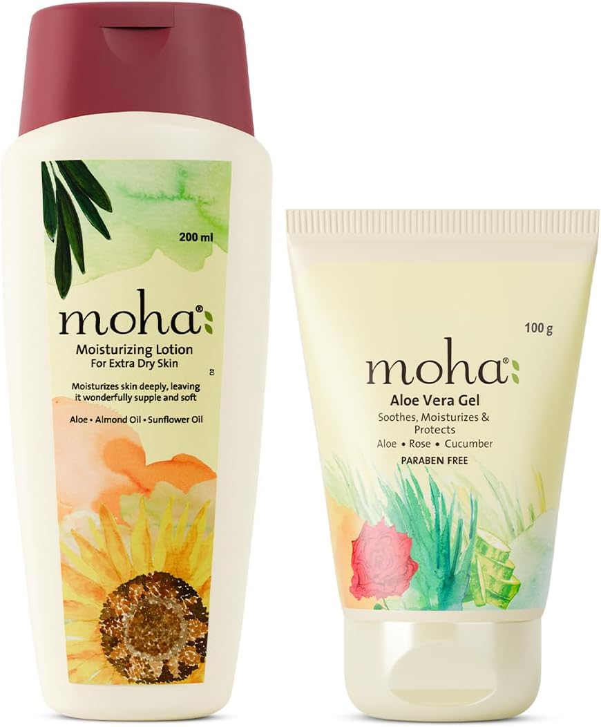 Moha: Moisturizing Lotion 200 Ml with Free Aloe Vera Gel 100 Ml (Combo of 2) image number 3
