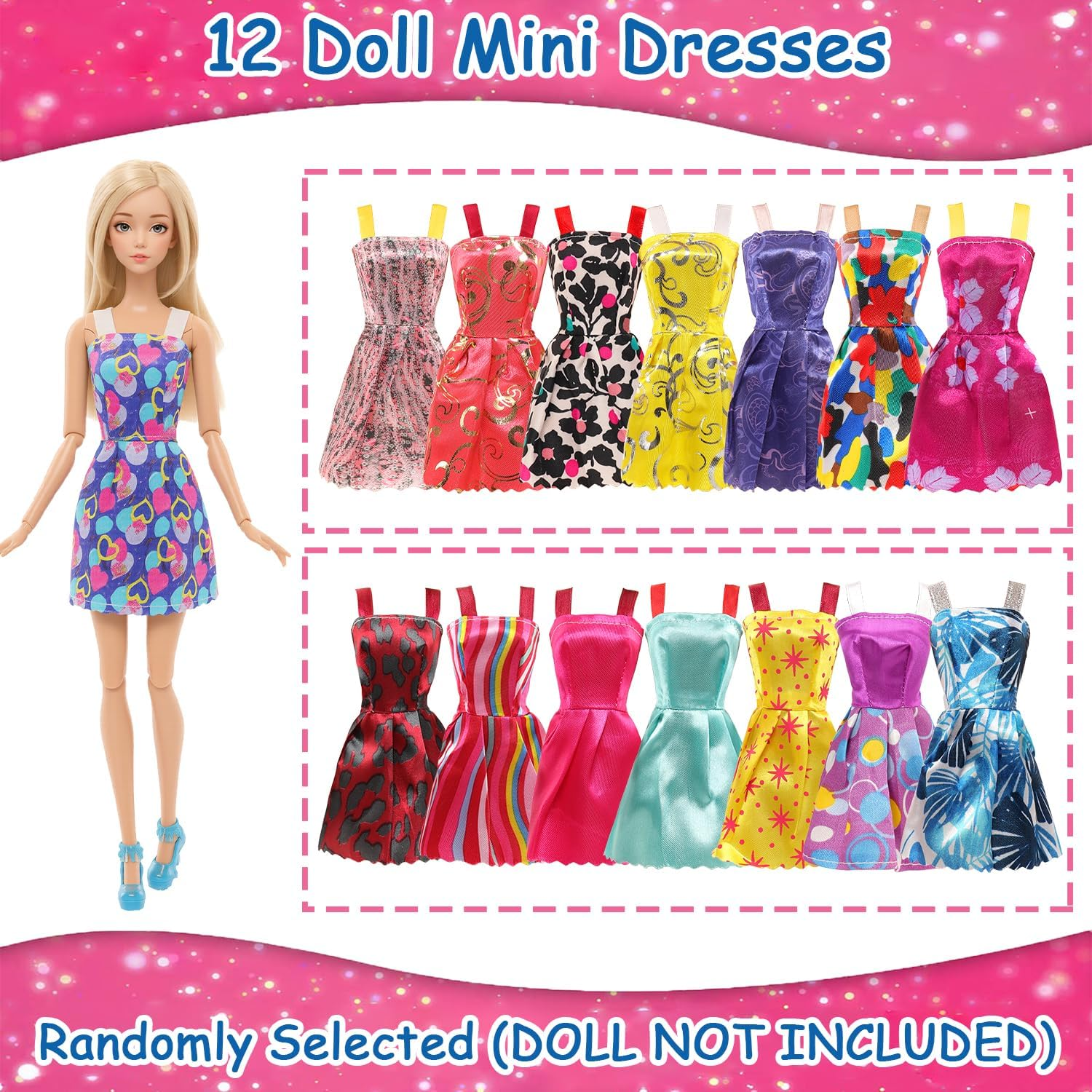 Barwa 38 Pieces (Random Selected) for 11.5 Inch 30Cm Doll: 2 Wedding Dresses + 2 Tops + 2 Pants + 2 Swimwear + 12 Fashion Dresses + 10 PCS Shoes + 8 Accessories image number 3