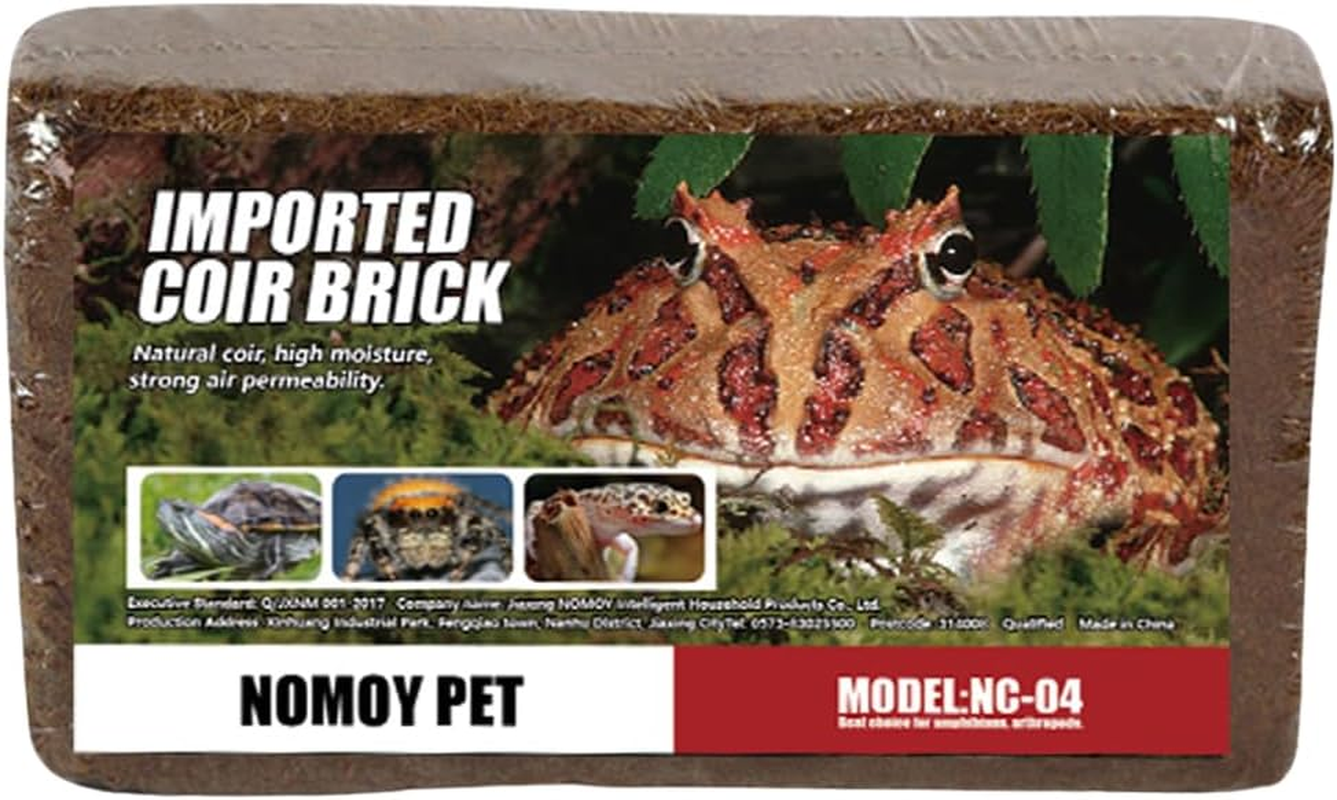 AIMALL 1-Piece Natural Coconut Fiber Soil Substrate Brick for Reptiles, Expandable and Safe Terrarium Bedding for Amphibians, Snakes, and Spiders