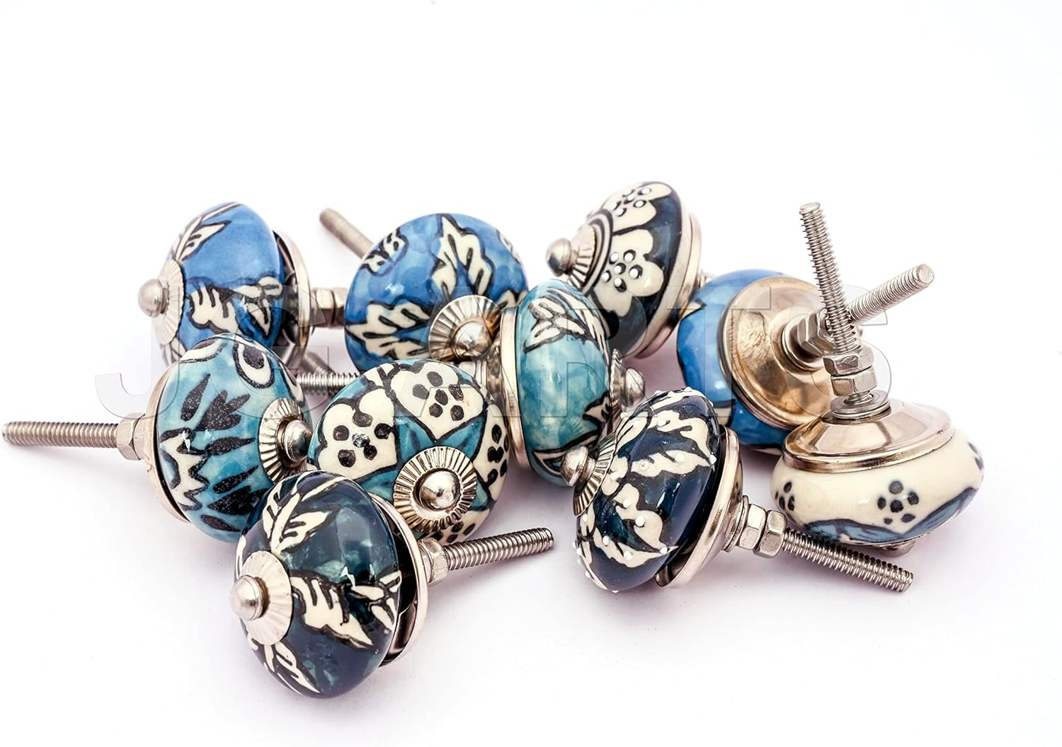 20 X Mix Vintage Look Flower Ceramic Knobs Door Handle Cabinet Drawer Cupboard Pull