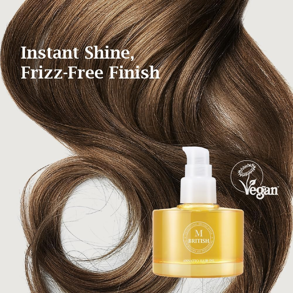 British M, Annatto Hair Oil, 2.36 Fl Oz (70 Ml) image number 1