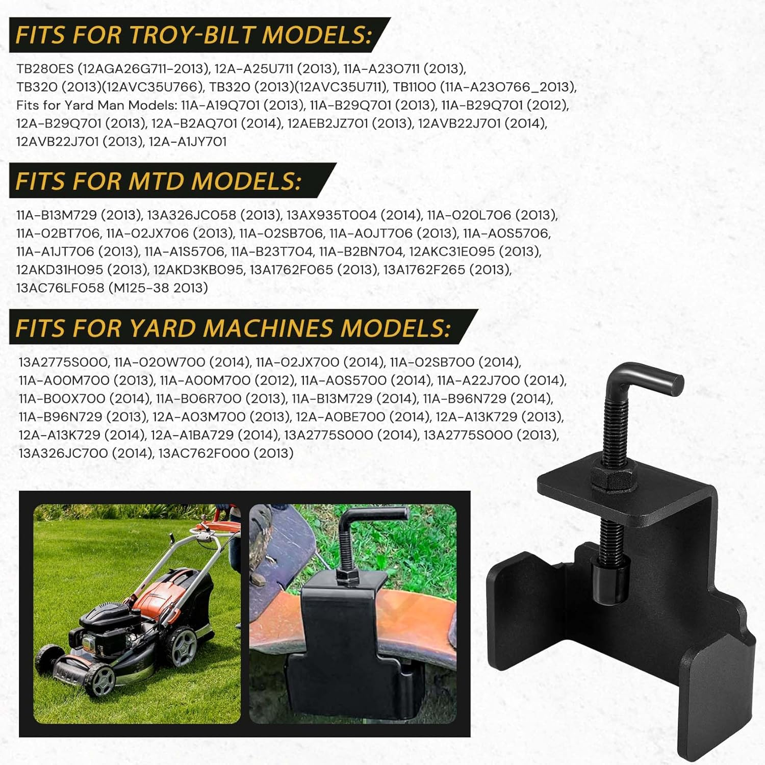 Lawn Mower Blade Removal Tool，490-850-0005 Universal Mower Blade Removal Tool with Lawn Mower Blade Sharpener and Balancer Replaces for MTD 21" Walk behind and Riding Lawn Mowers image number 4