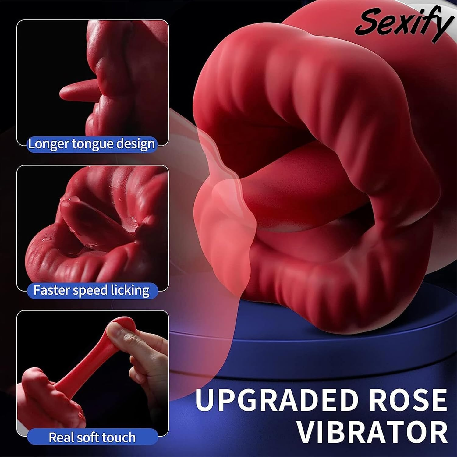 Licking Vibrator Sex Toys Vibrator for Women - Adult Toys with 10 Vibrating & 10 Tongue Licking Modes, Nipple Toys Clitoral Vibrator G-Spot Vibrators, Adult Sex Toys & Games for Women Couples Pleasure image number 5