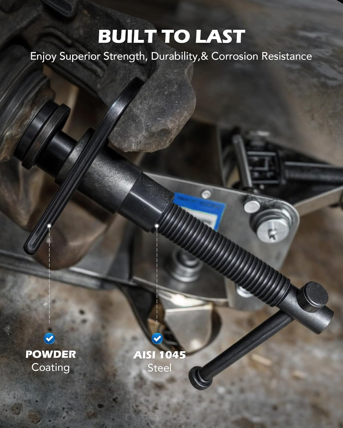 Orion Motor Tech Disc Brake Pad and Caliper Service Tool Kit | Professional Disc Brake Caliper Compression Tool Kit | Universal Disc Brake Caliper and Piston Wind Back Tool Set with Case image number 6