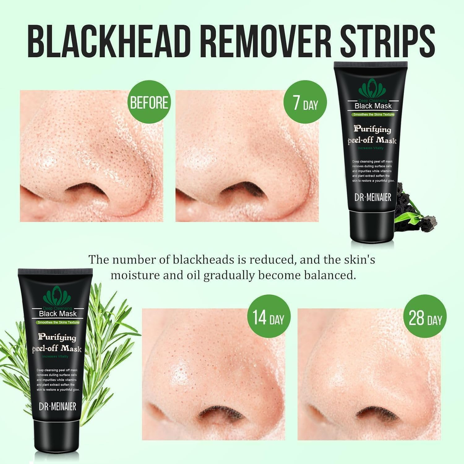 Blackhead Remover Mask - for Women and Men - Activated Charcoal Peel off Face Mask - Deep Pore Cleaner Nose Blackhead Remover Pore Release - Black Head Remover for Face image number 4
