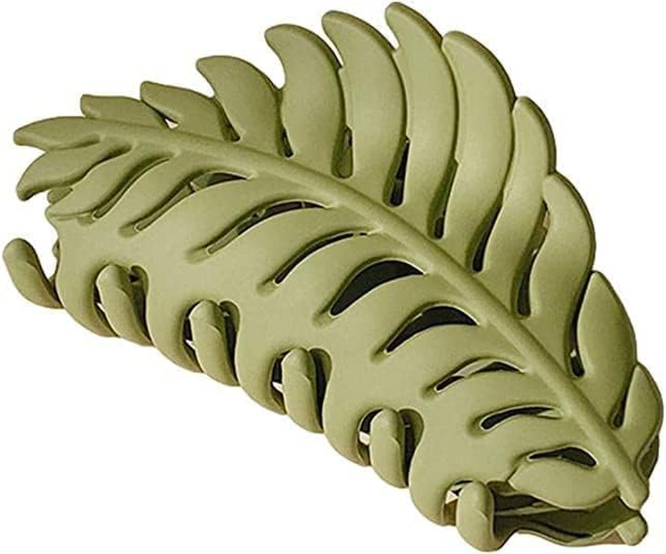 Hair Clamps Leaf Shaped Many Teeth Big Claw Clips 3.5 Inch Non Slip Leaves Hair Catch Barrette Jaw Clamp Hairpins for Women Girls Thin Thick Hair image number 2