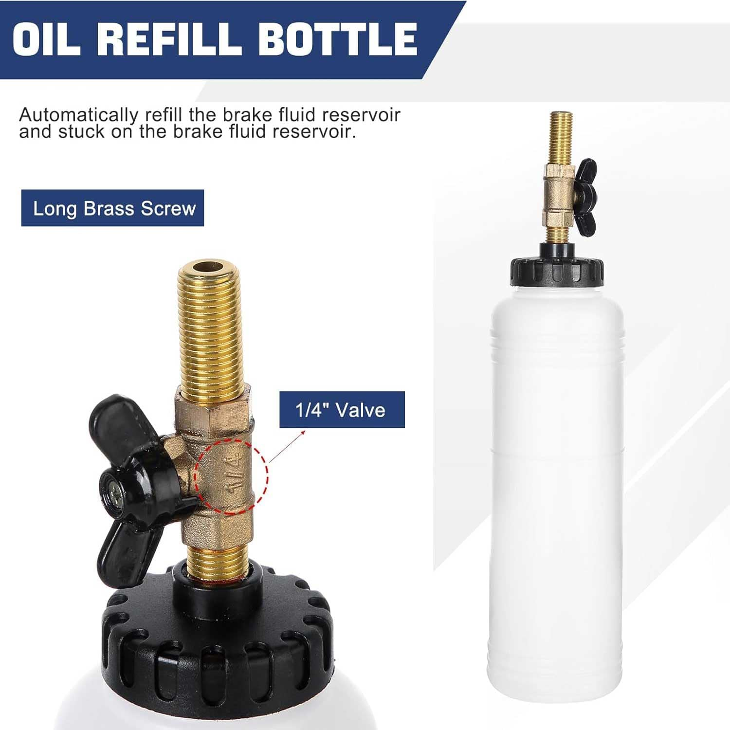 1.75L Air Brake Bleeder Kit, Brake & Clutch Bleeder Bleeding Vacuum Pump Kit, Pneumatic Brake Fluid Bleeder Tool, Clutch Vacuum Oil Bleeding Extractor Fluid Fill Adapters Kit Set image number 2