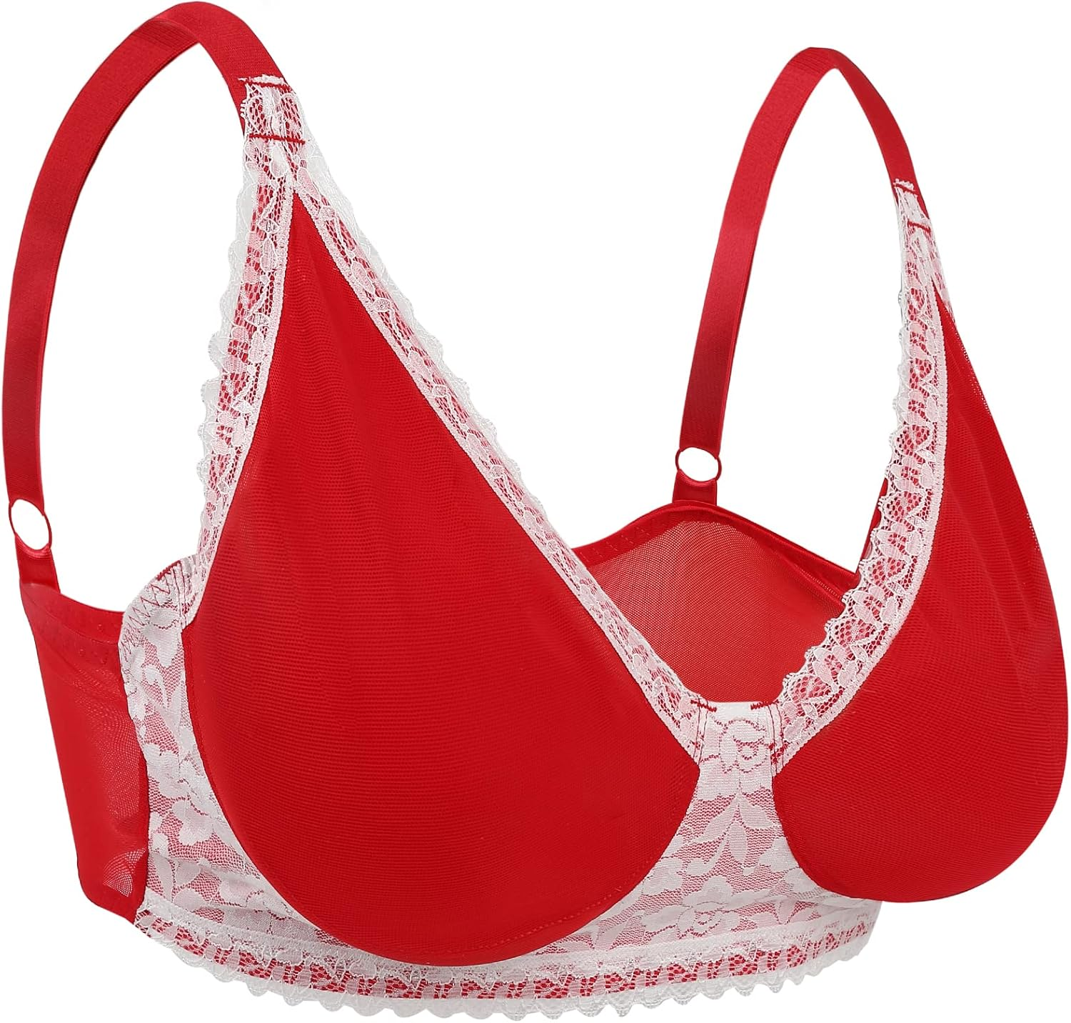 Vollence See through Mastectomy Bra Silicone Breast Forms Pocket Bra Fake Prosthesis Crossdresser