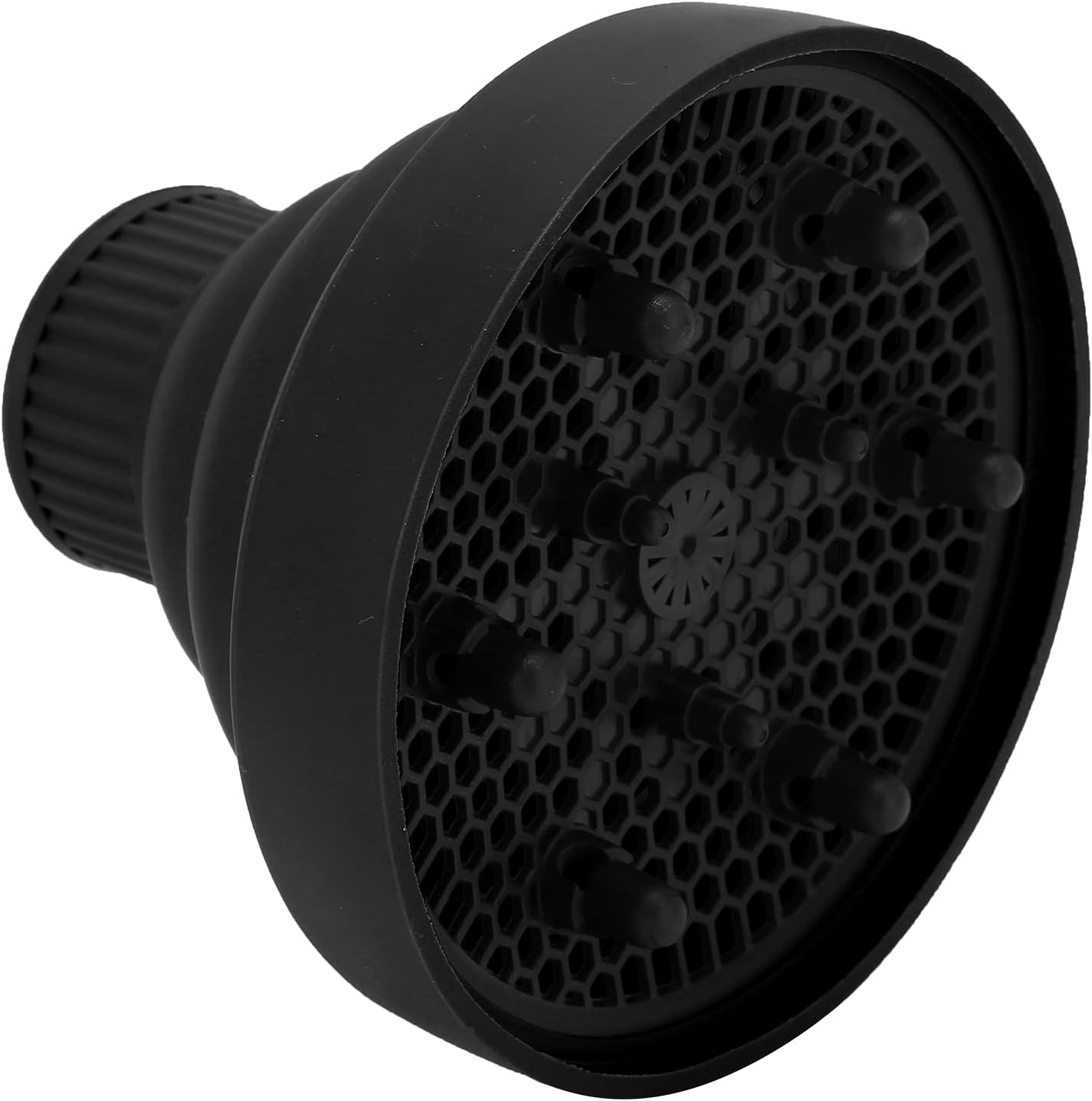 Hair Dryer Diffuser, ABS Silicone Collapsible Hair Dryer Diffuser Portable Hair Dryer Diffuser Universal Collapsible Hair Dryer Diffuser for Home for Salon (Black) image number 4