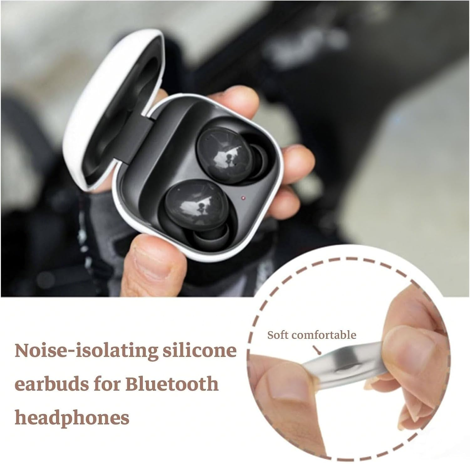 Lyvixora 3 Pairs Ear Tips for Samsung Galaxy Buds 2 R177,Silicone Replacement Earbuds Tips with Dust Guard, Secure Fit & Anti-Slip Design, Perfectly Fit in Charging Case (Black) - Purple image number 5