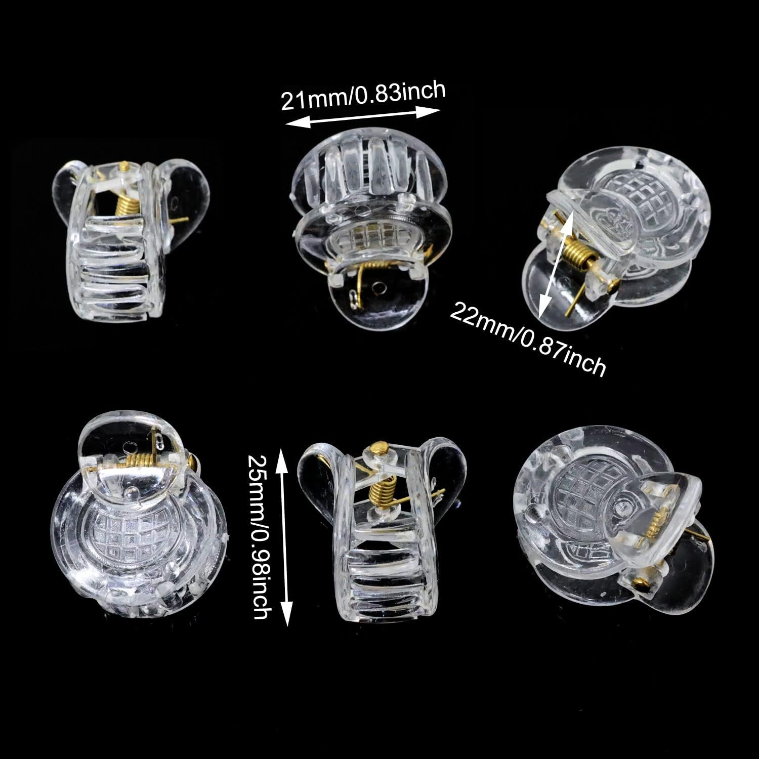 Honbay 60PCS Plastic Small Hair Claw Clips Clear Mini Hair Clips Mini Hair Clamps Strong Grip Hair Accessories for Women