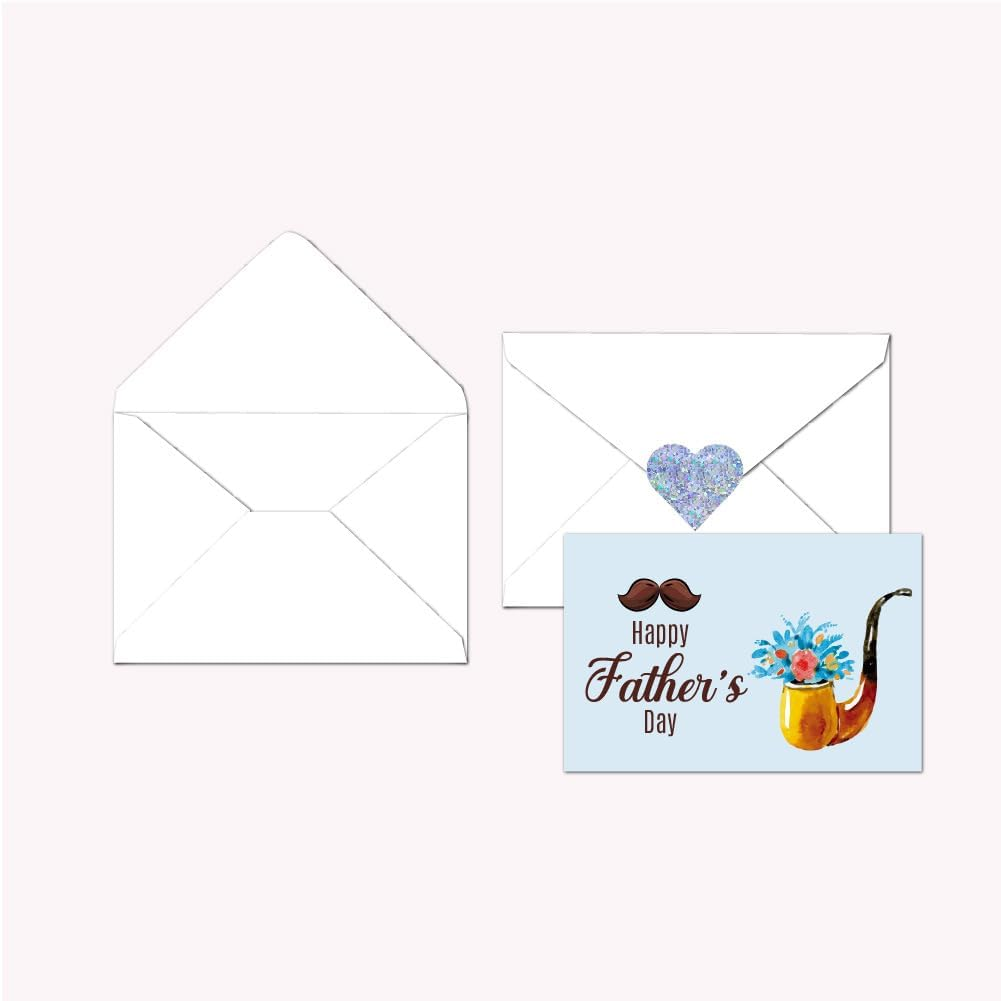 Father'S Day Card, Suithink Foldable Happy Father'S Day Greeting Cards with Envelopes and Stickers for Dad (06-Lightblue)