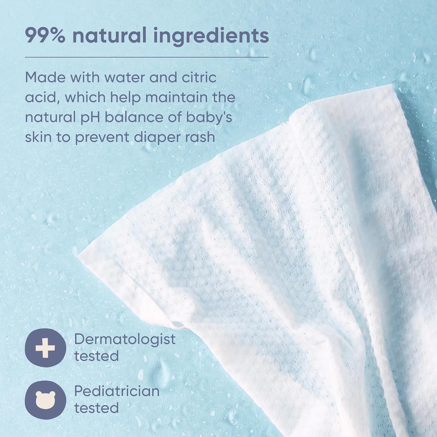 Organic Sensitive Baby Wipes, Hypoallergenic Soothing Sensitive Skin Wipes, Fragrance-Free, Chemical-Free, Alcohol-Free, Water Based Aloe and Argan Oil, Made in the USA, 72 Count (Pack of 6) image number 3