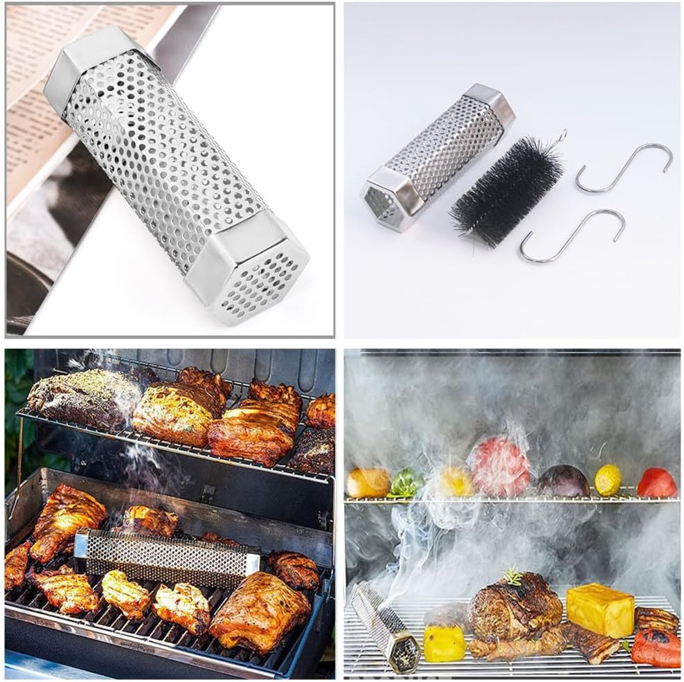 Afzoryxn Premium Pellet Smoker Tube,5 Hours of Billowing Smoke,Premium Pellet Smoker Tube,Stainless Steel BBQ Wood Pellet Tube Smoker for All Grill or Smoker, Hot or Cold Smoking(6 Inch) image number 3