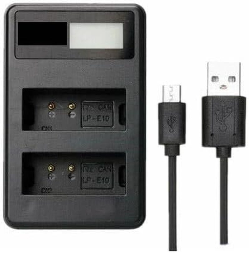 TAVICE LP-E10 LCD Charger for Canon EOS 1100D 1200D 1300D Kiss X50 image number 1