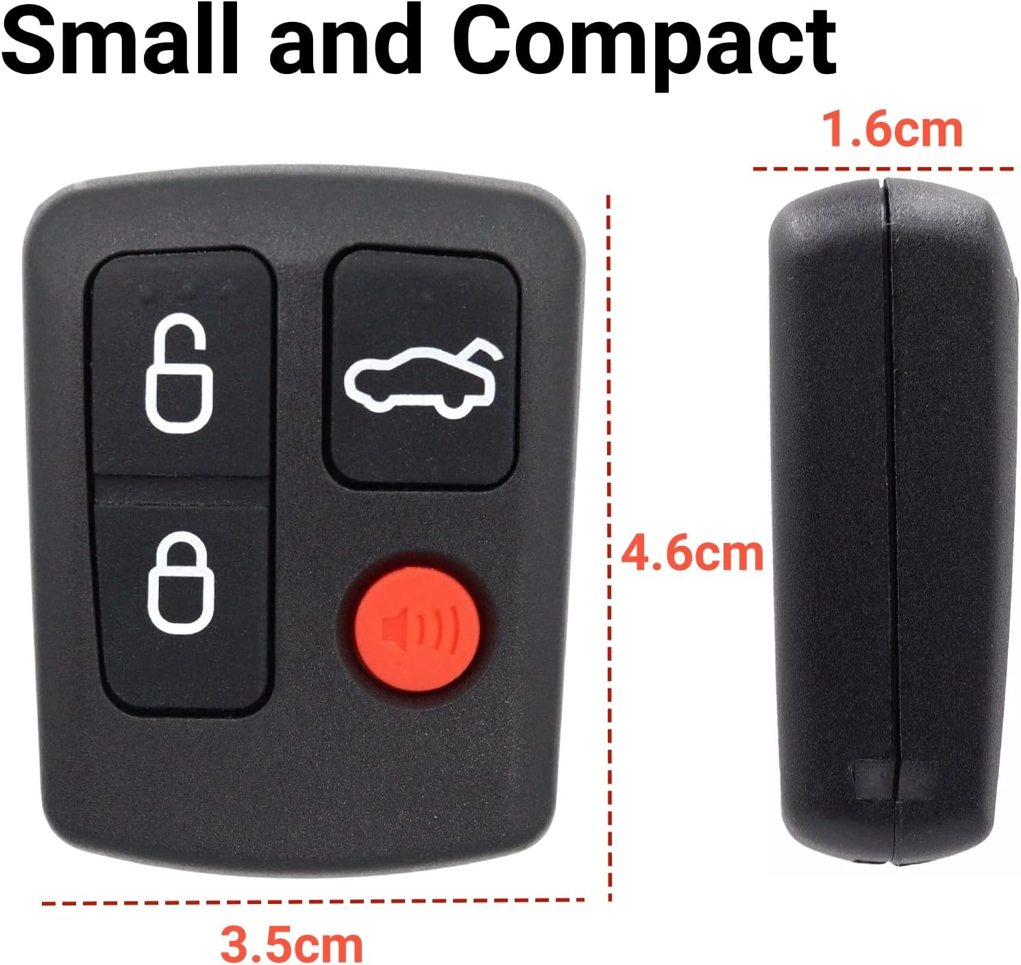QSDIYRF 4-Button Car Remote Compatible with Ford Falcon/Fairmont/Fairlane BA BF 2002-2010 Series, Works for Xr6/Xr8/Fpv/Territory SX SY 2002-2010 Models, 433Mhz Complete Remote Replacement, 1 Pack image number 3