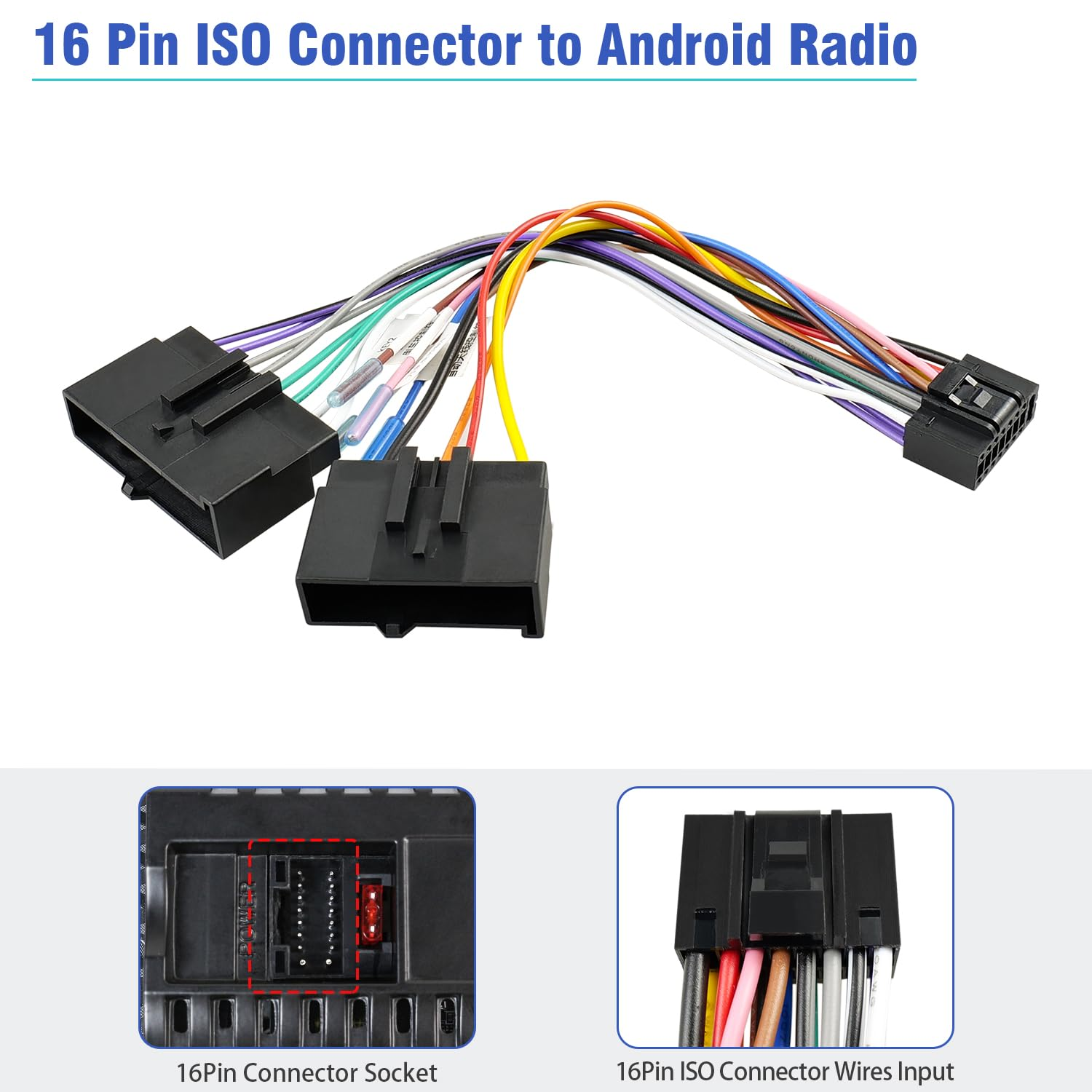 Radio Wiring Harness for Ford Stereo Adapter 1986-1997,Car Stereo Wire Harness Adapter Compatible with Aerostar Ranger Mustang Explorer Escort Focus Taurus Mercury 1987-1998 image number 5